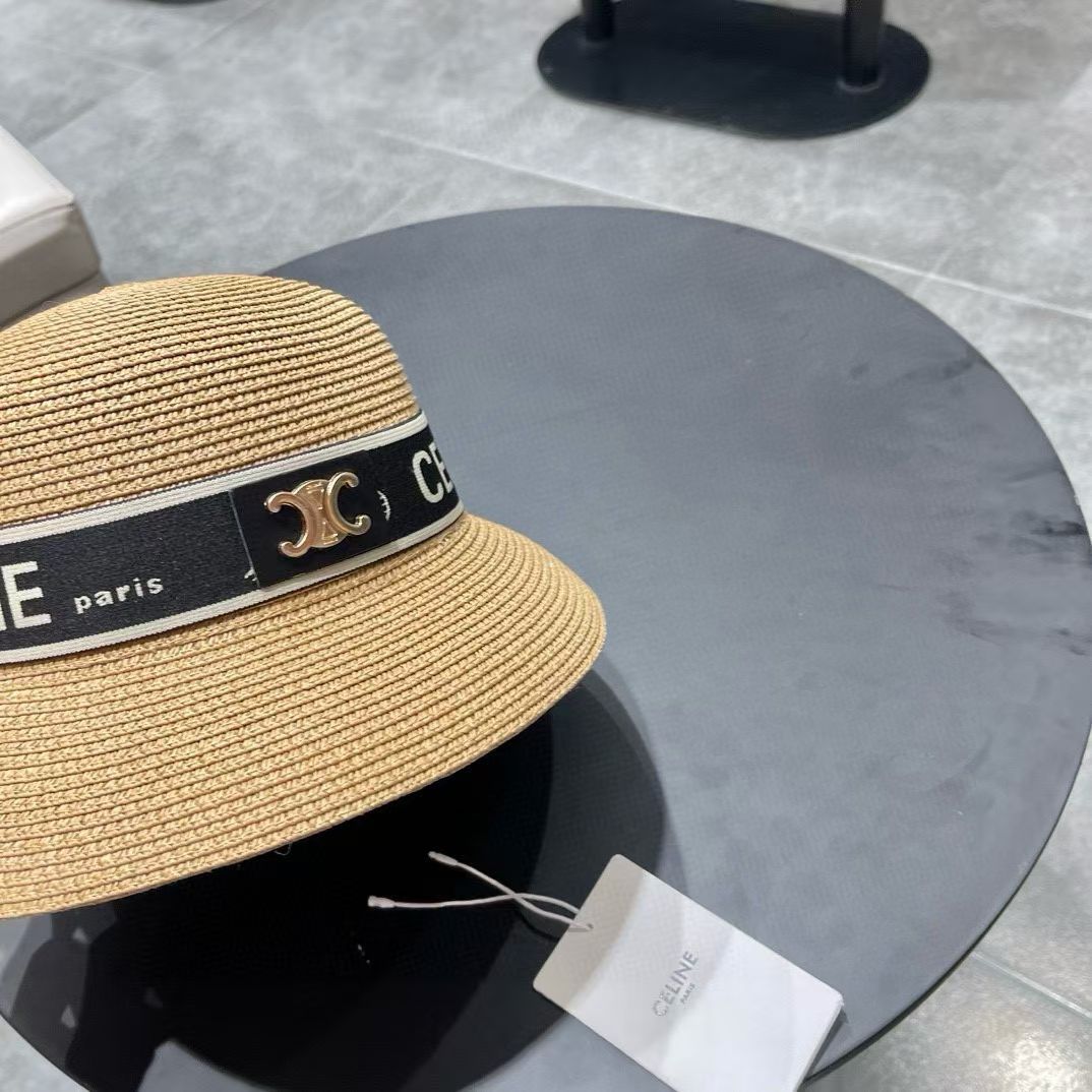 Celine赛琳2026新款圆顶草帽、高级定制，库存多，头围57cm