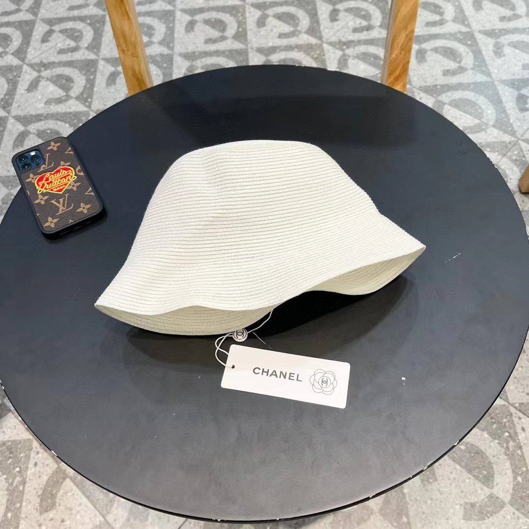 Chanel香奈儿草帽，刺绣logo字母礼帽，细草制作，帽型超赞，头围57cm