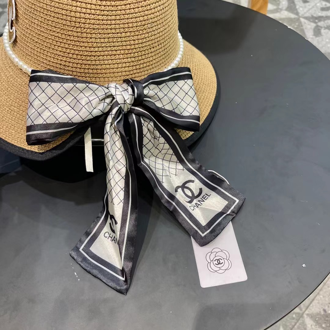 Chanel香奈儿新款圆顶草帽，头围57cm