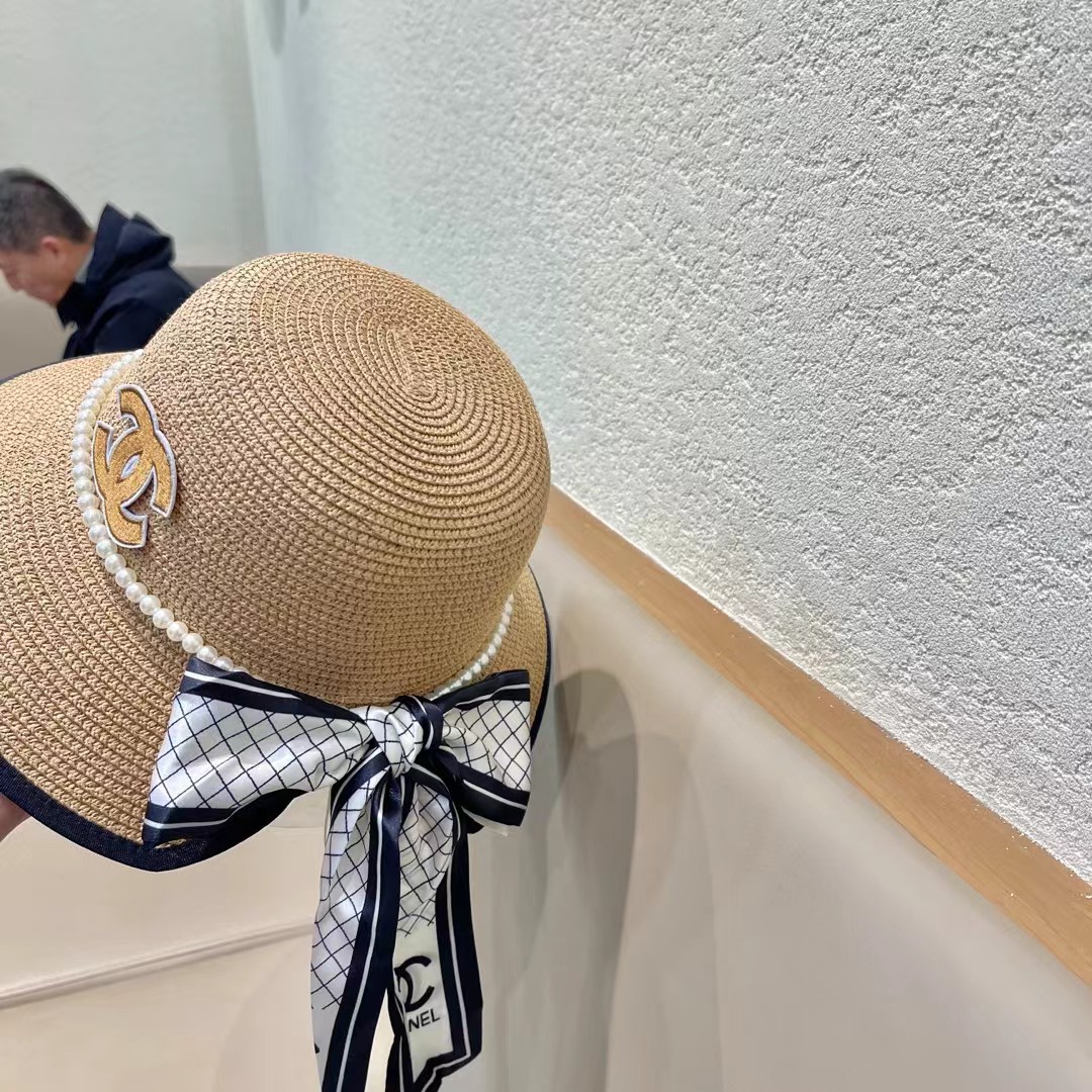 Chanel香奈儿新款圆顶草帽，头围57cm