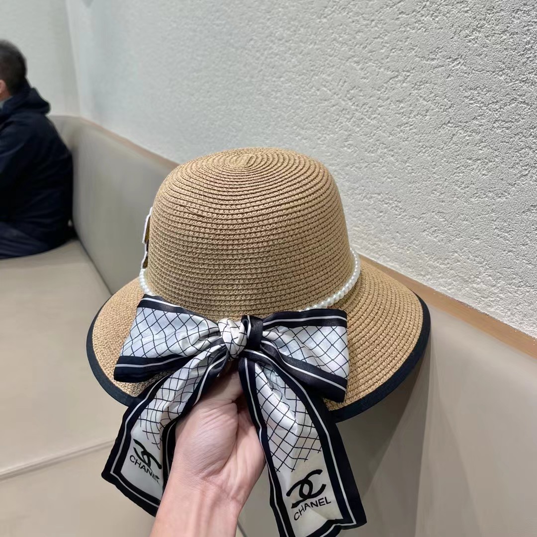Chanel香奈儿新款圆顶草帽，头围57cm