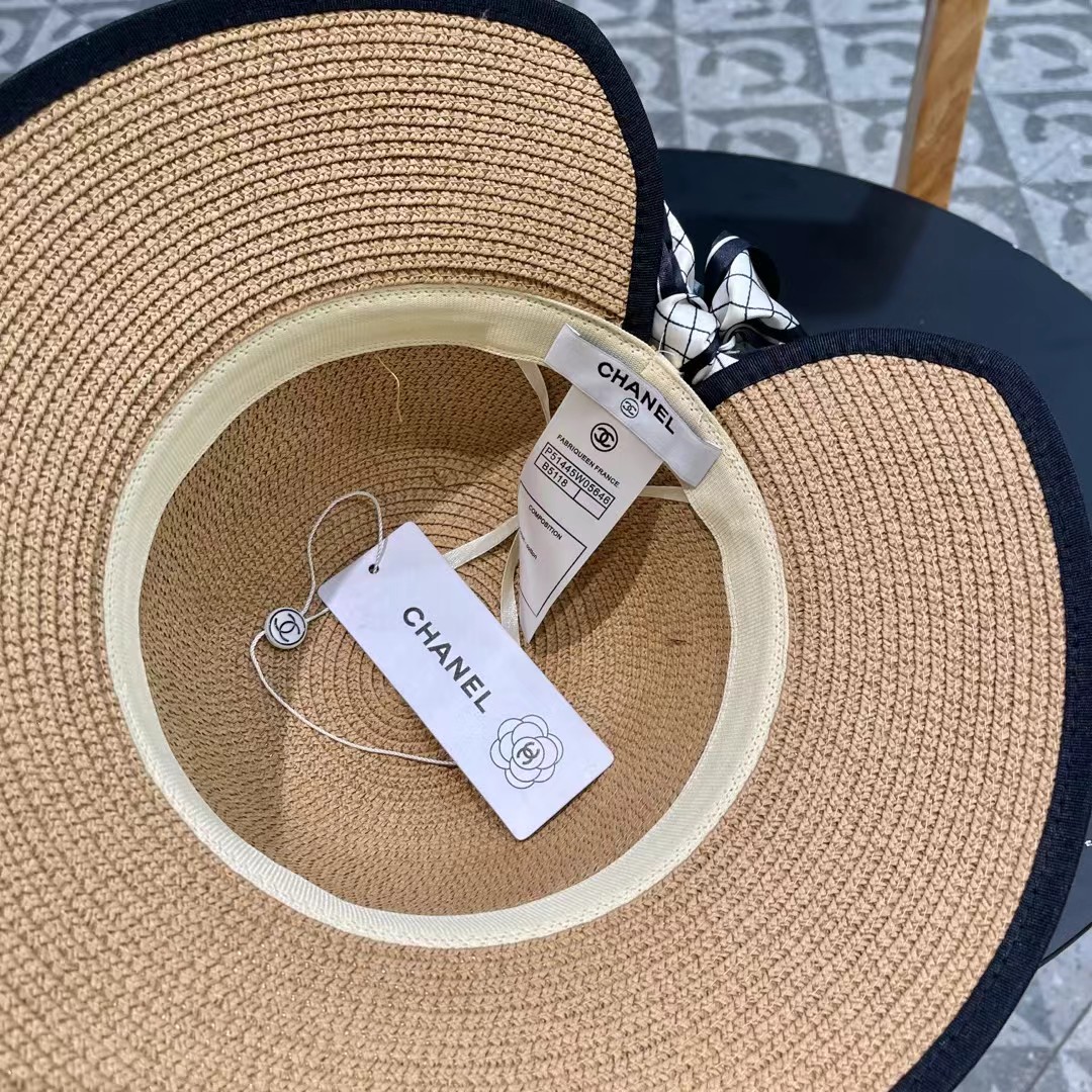 Chanel香奈儿新款圆顶草帽，头围57cm