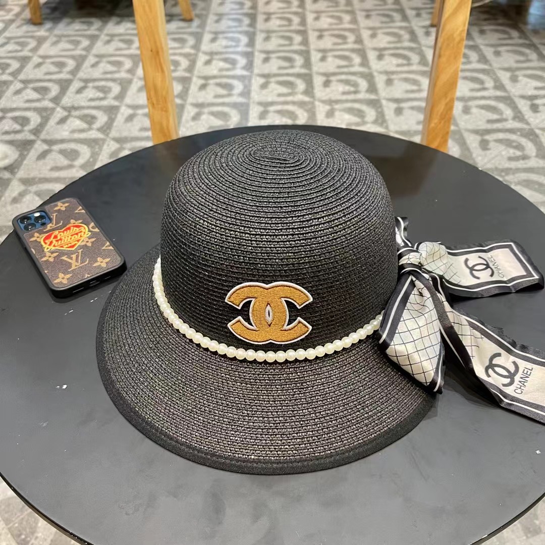 Chanel香奈儿新款圆顶草帽，头围57cm