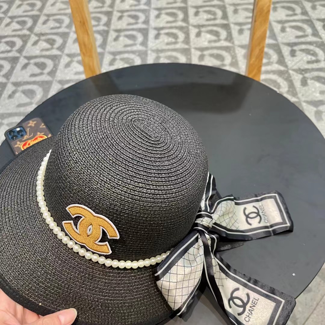 Chanel香奈儿新款圆顶草帽，头围57cm