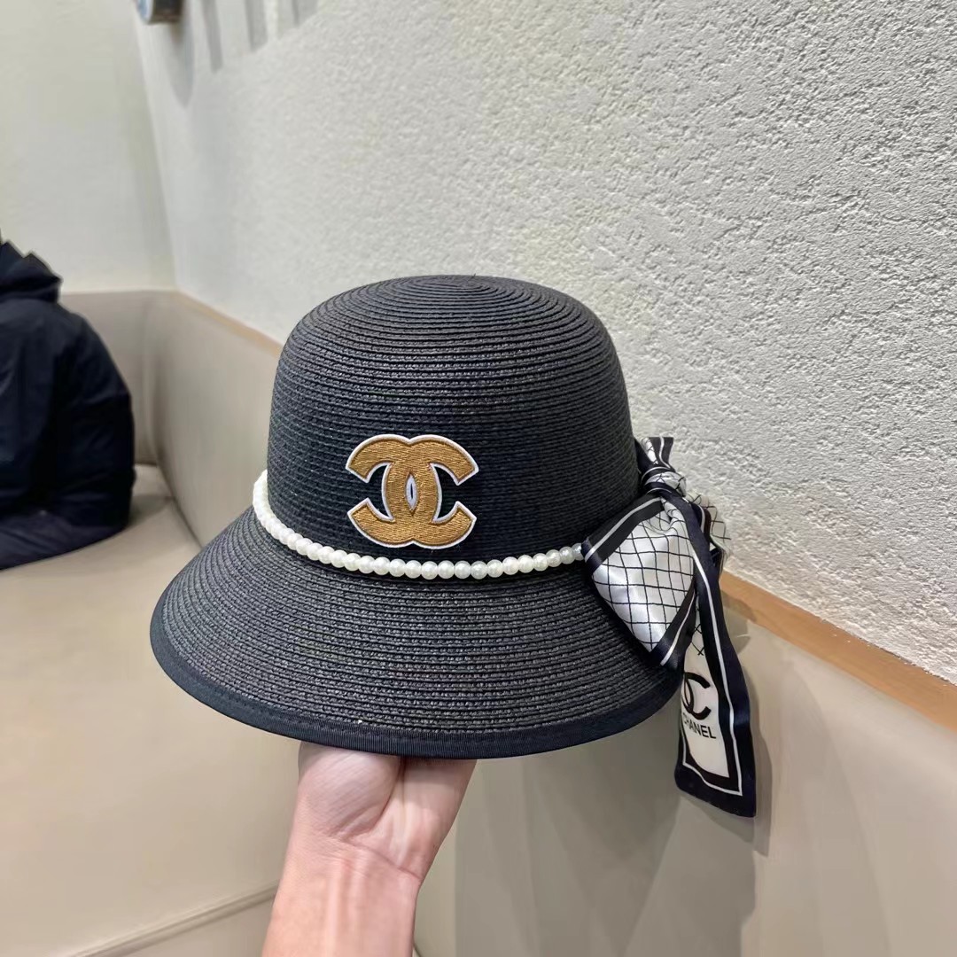 Chanel香奈儿新款圆顶草帽，头围57cm