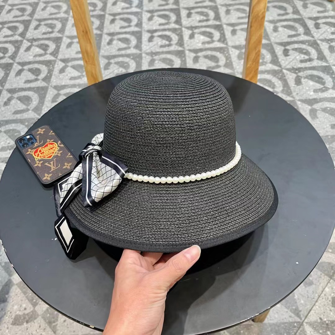 Chanel香奈儿新款圆顶草帽，头围57cm