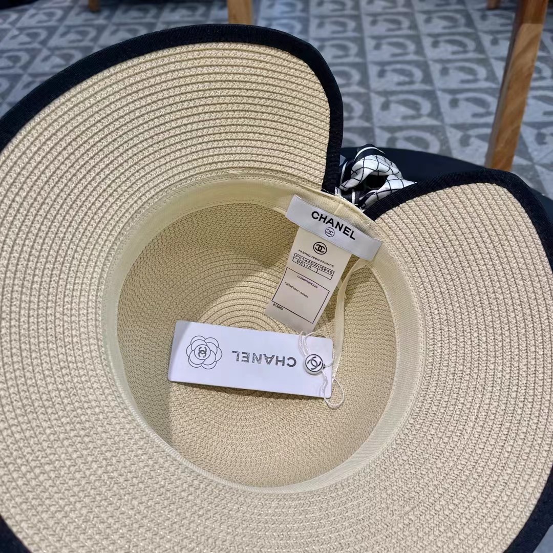 Chanel香奈儿新款圆顶草帽，头围57cm