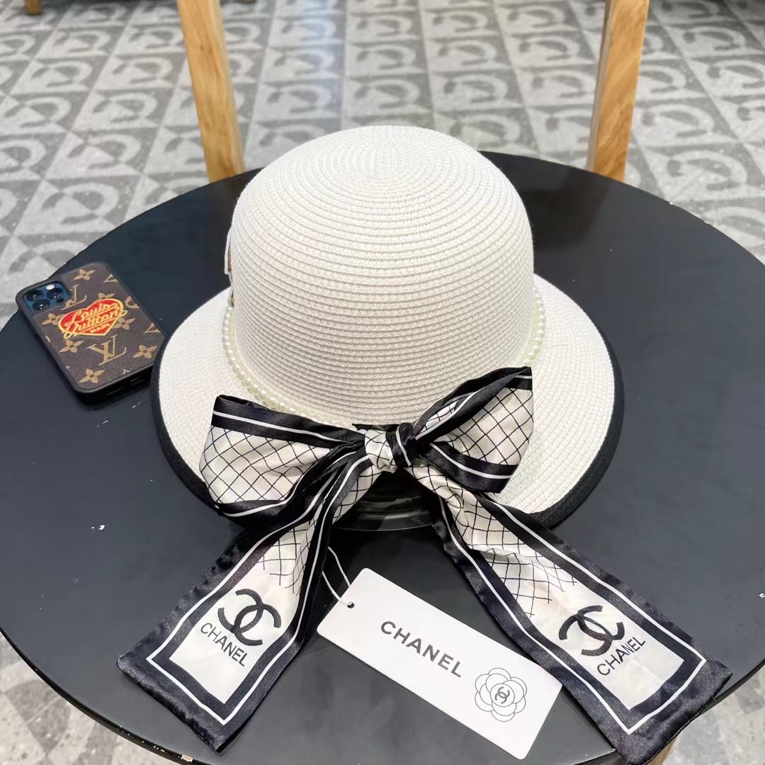 Chanel香奈儿新款圆顶草帽，头围57cm