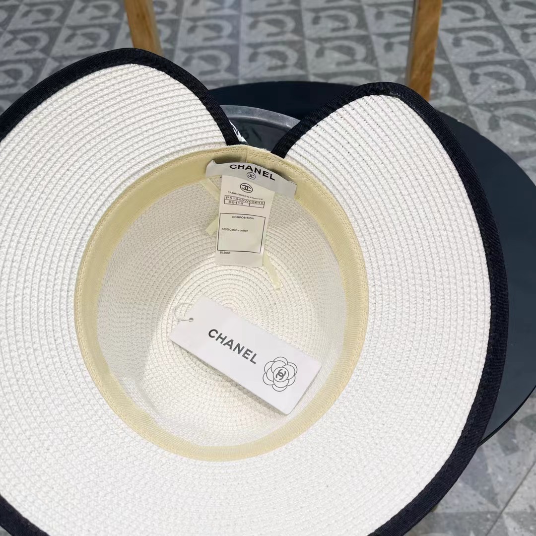 Chanel香奈儿新款圆顶草帽，头围57cm