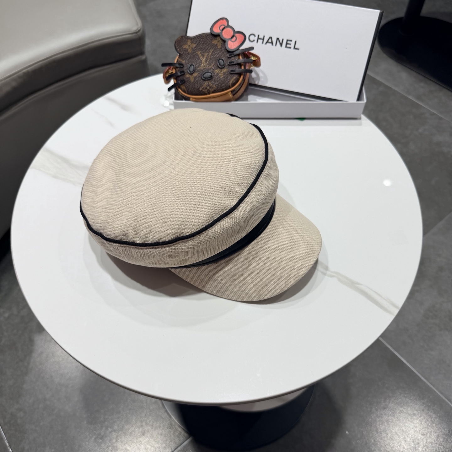 Chanel香奈儿新款鸭舌军帽，高级定制，头围57cm