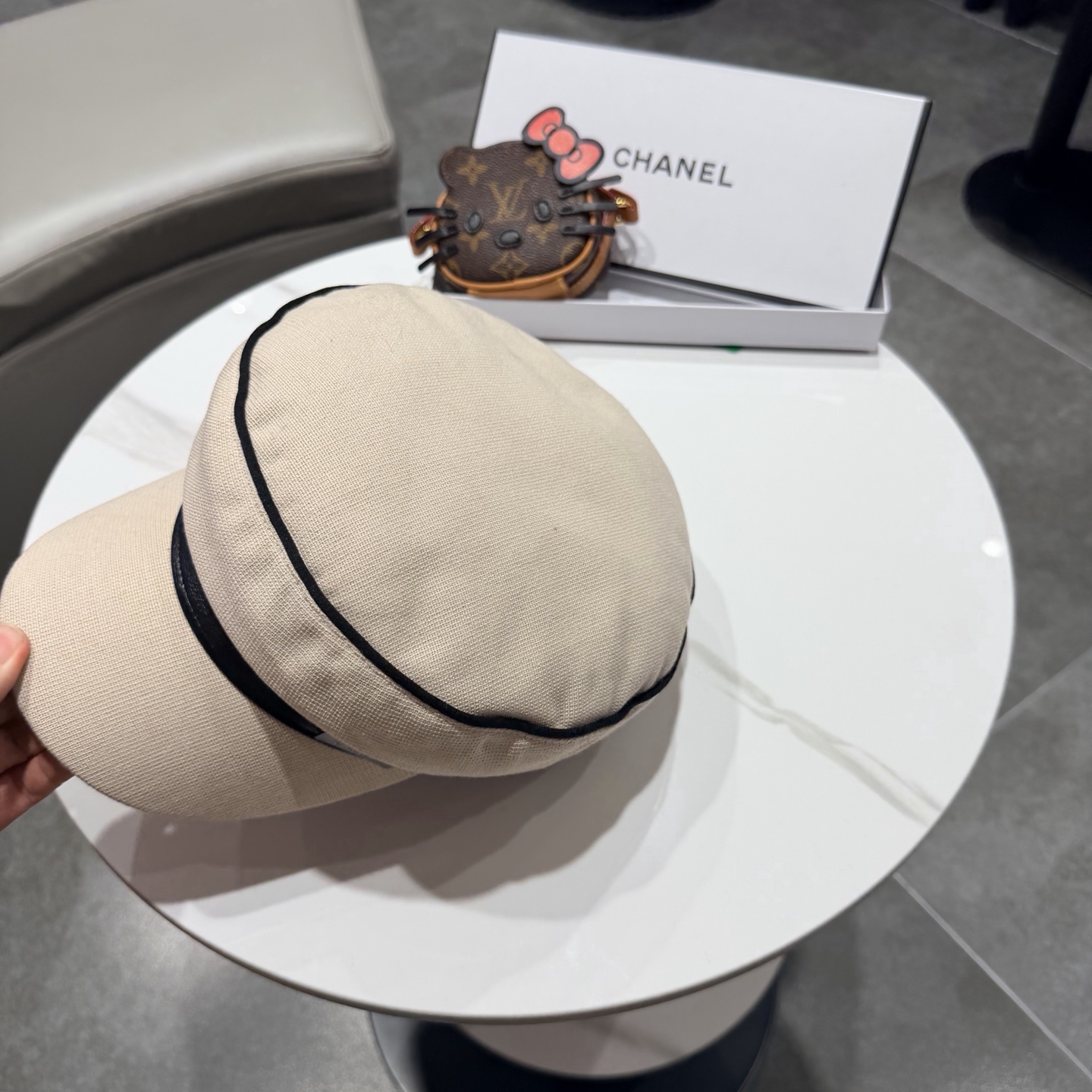 Chanel香奈儿新款鸭舌军帽，高级定制，头围57cm