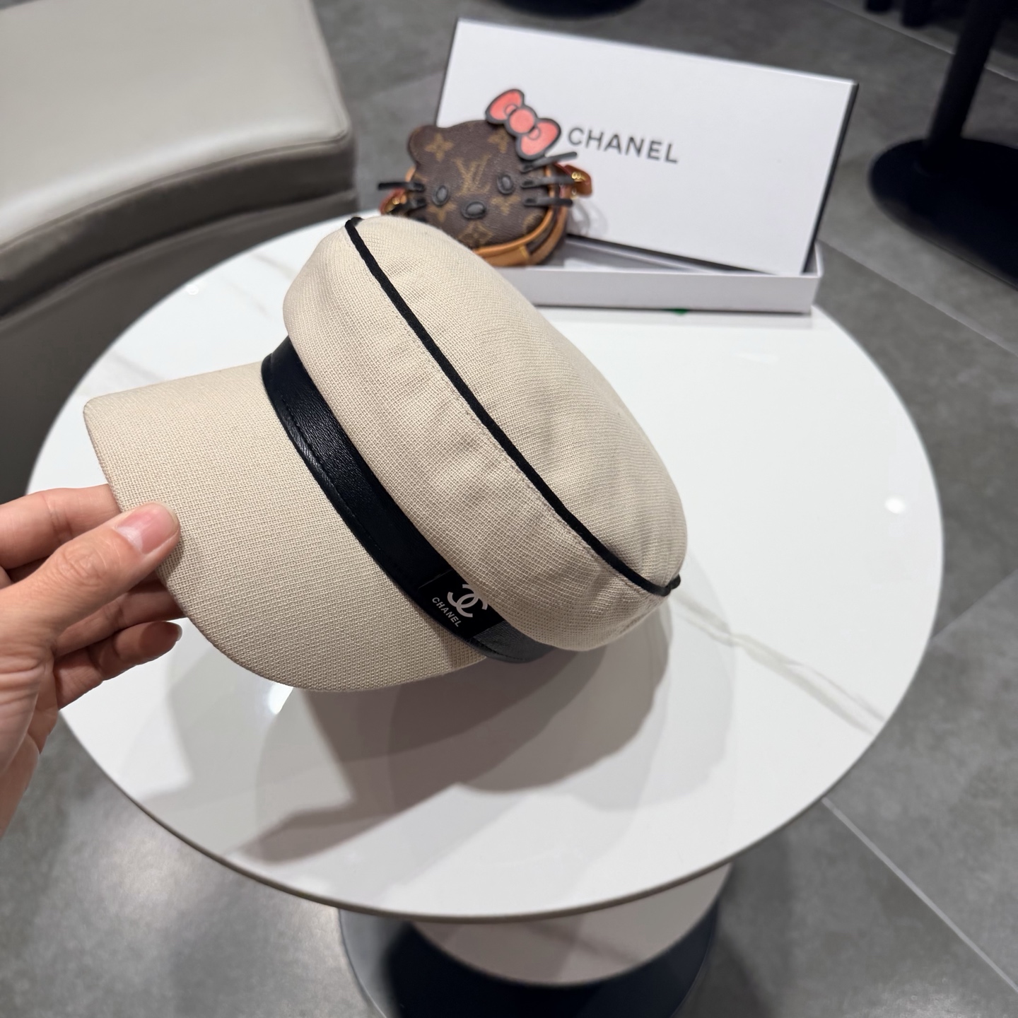 Chanel香奈儿新款鸭舌军帽，高级定制，头围57cm