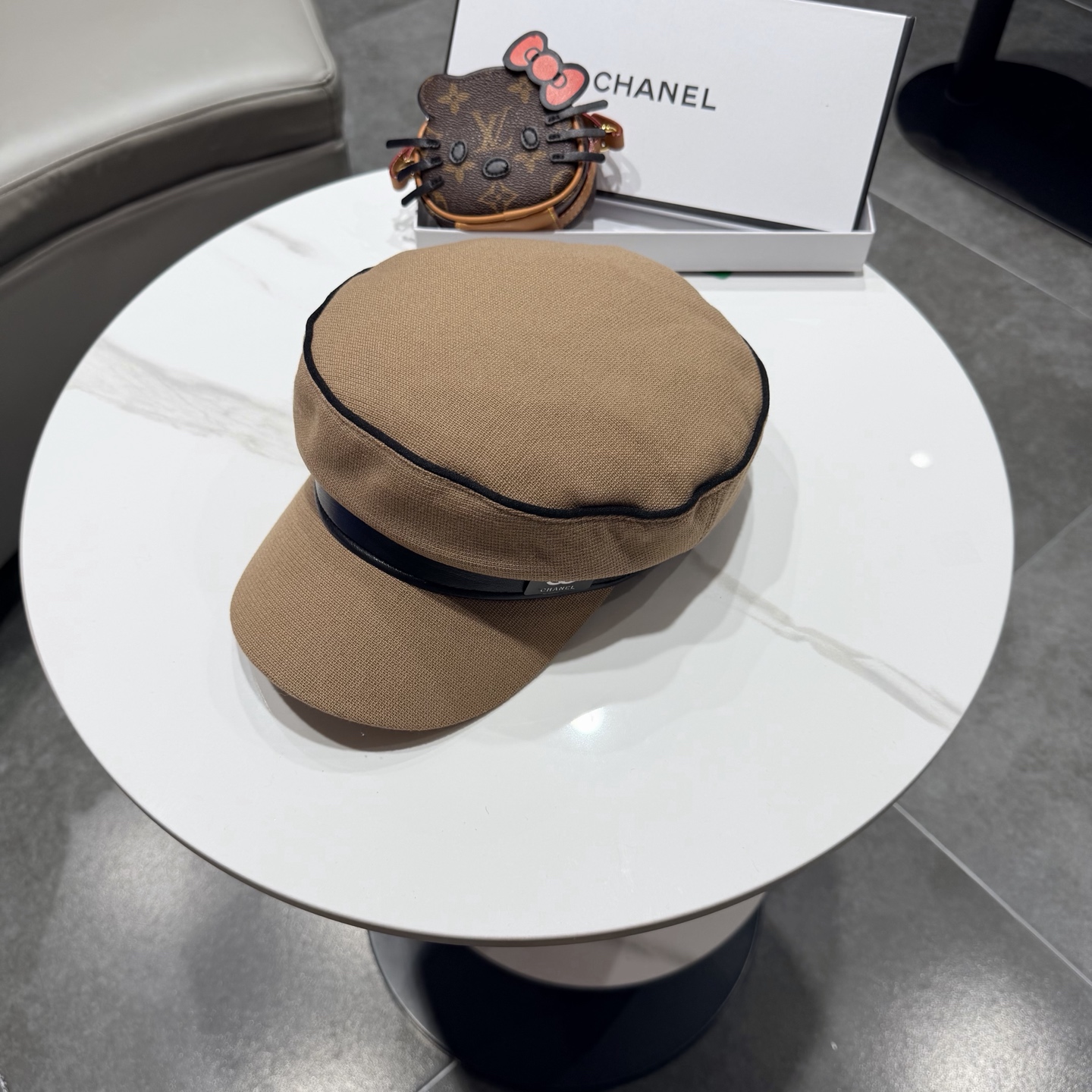 Chanel香奈儿新款鸭舌军帽，高级定制，头围57cm