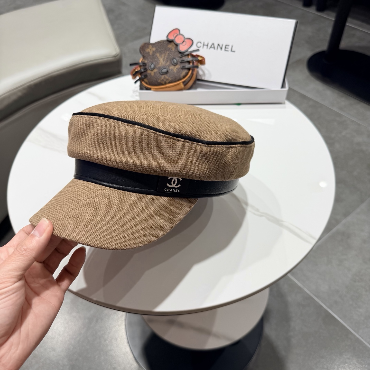 Chanel香奈儿新款鸭舌军帽，高级定制，头围57cm