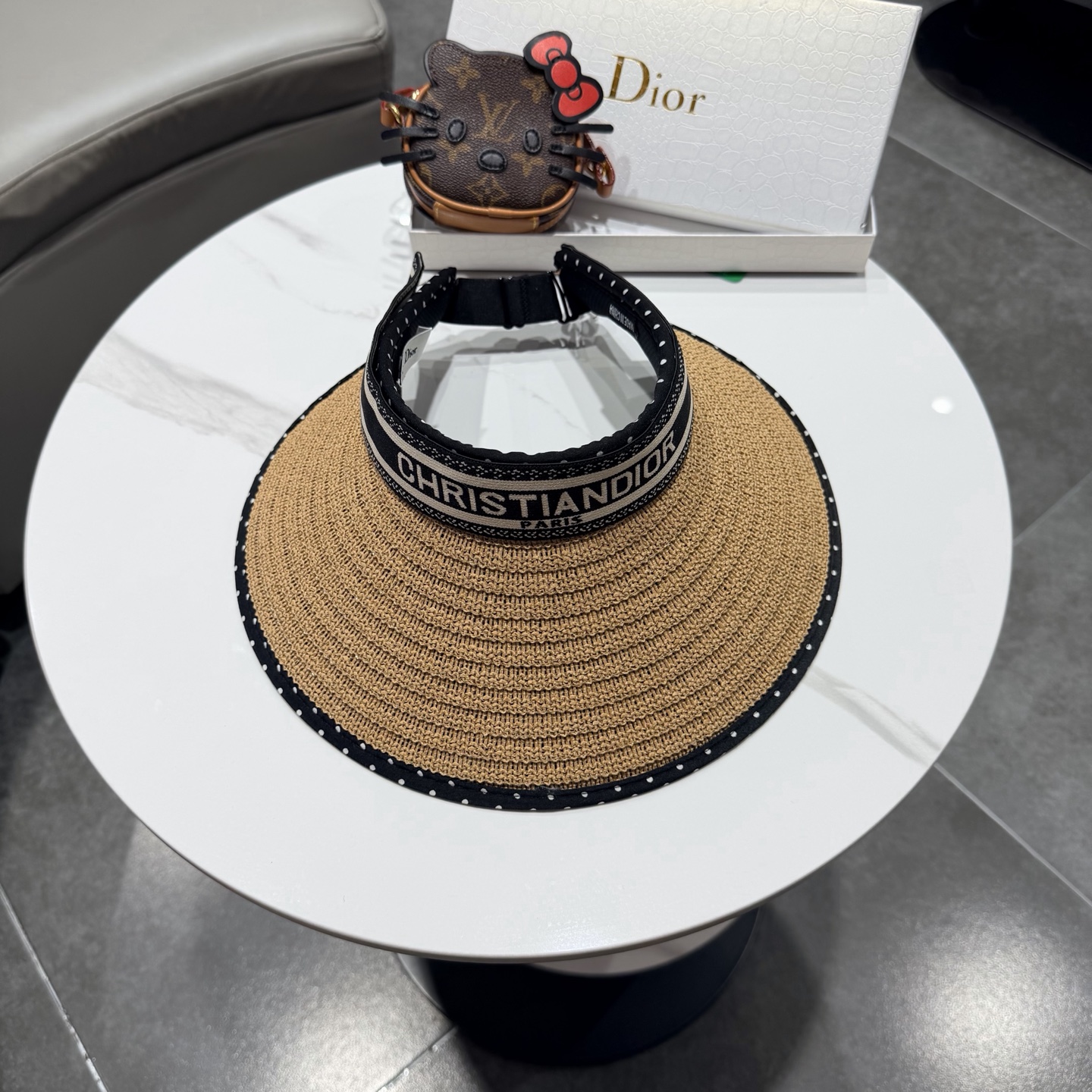dior hat Dior dior raffia hollow top sunhat