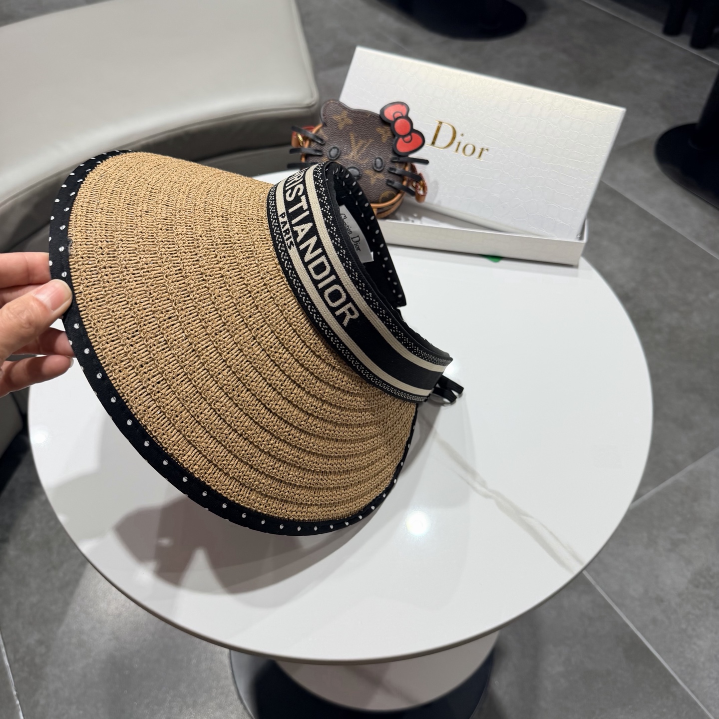 dior hat Dior dior raffia hollow top sunhat — photo 9