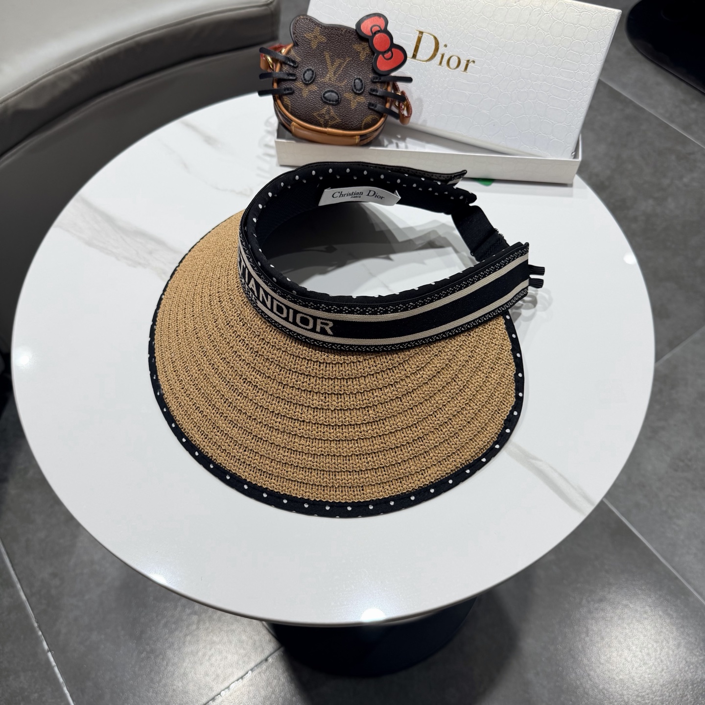 dior hat Dior dior raffia hollow top sunhat — photo 2