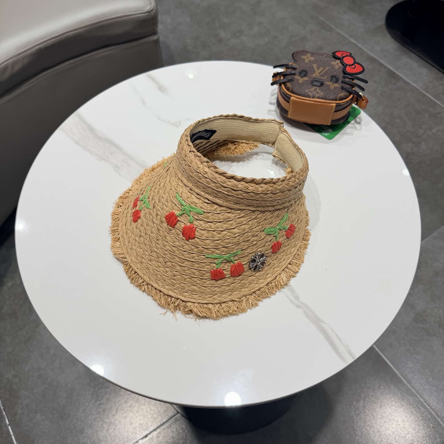 克罗心发箍式空顶草帽女帽子夏季多巴胺韩系防晒帽海边度假防晒遮阳帽子