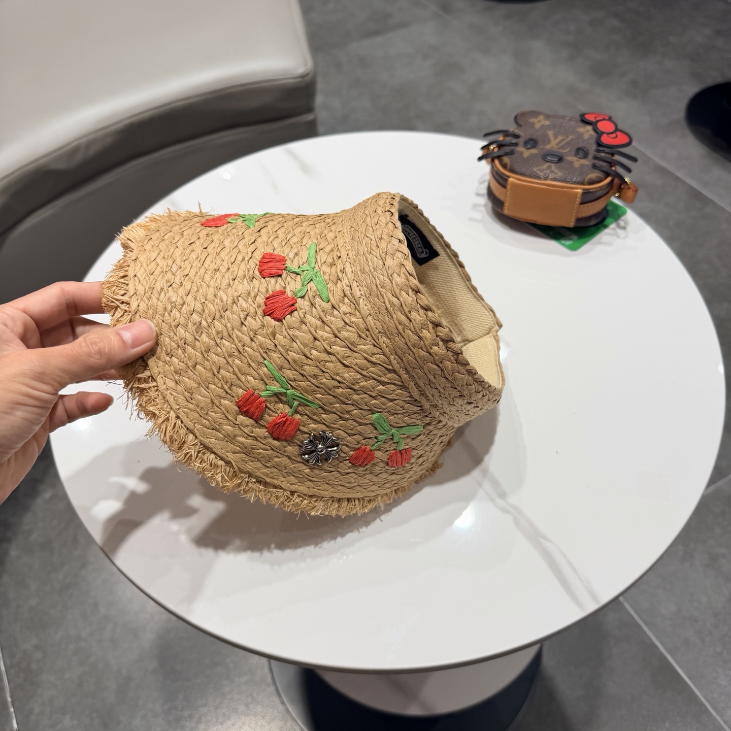 克罗心发箍式空顶草帽女帽子夏季多巴胺韩系防晒帽海边度假防晒遮阳帽子