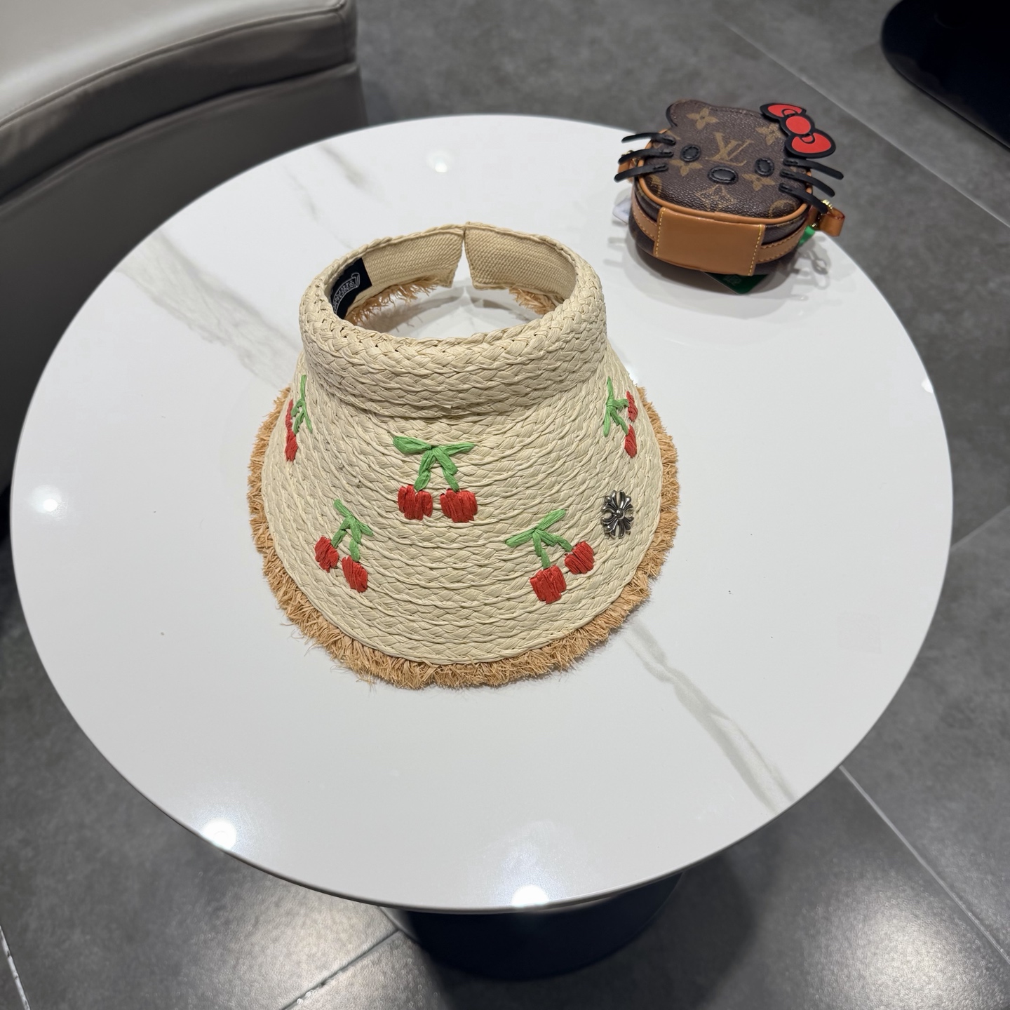 克罗心发箍式空顶草帽女帽子夏季多巴胺韩系防晒帽海边度假防晒遮阳帽子