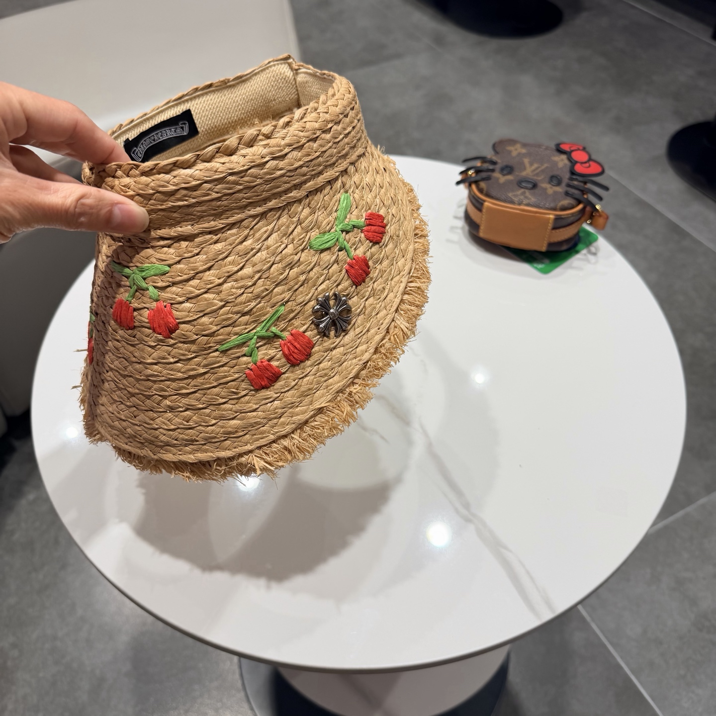 克罗心发箍式空顶草帽女帽子夏季多巴胺韩系防晒帽海边度假防晒遮阳帽子