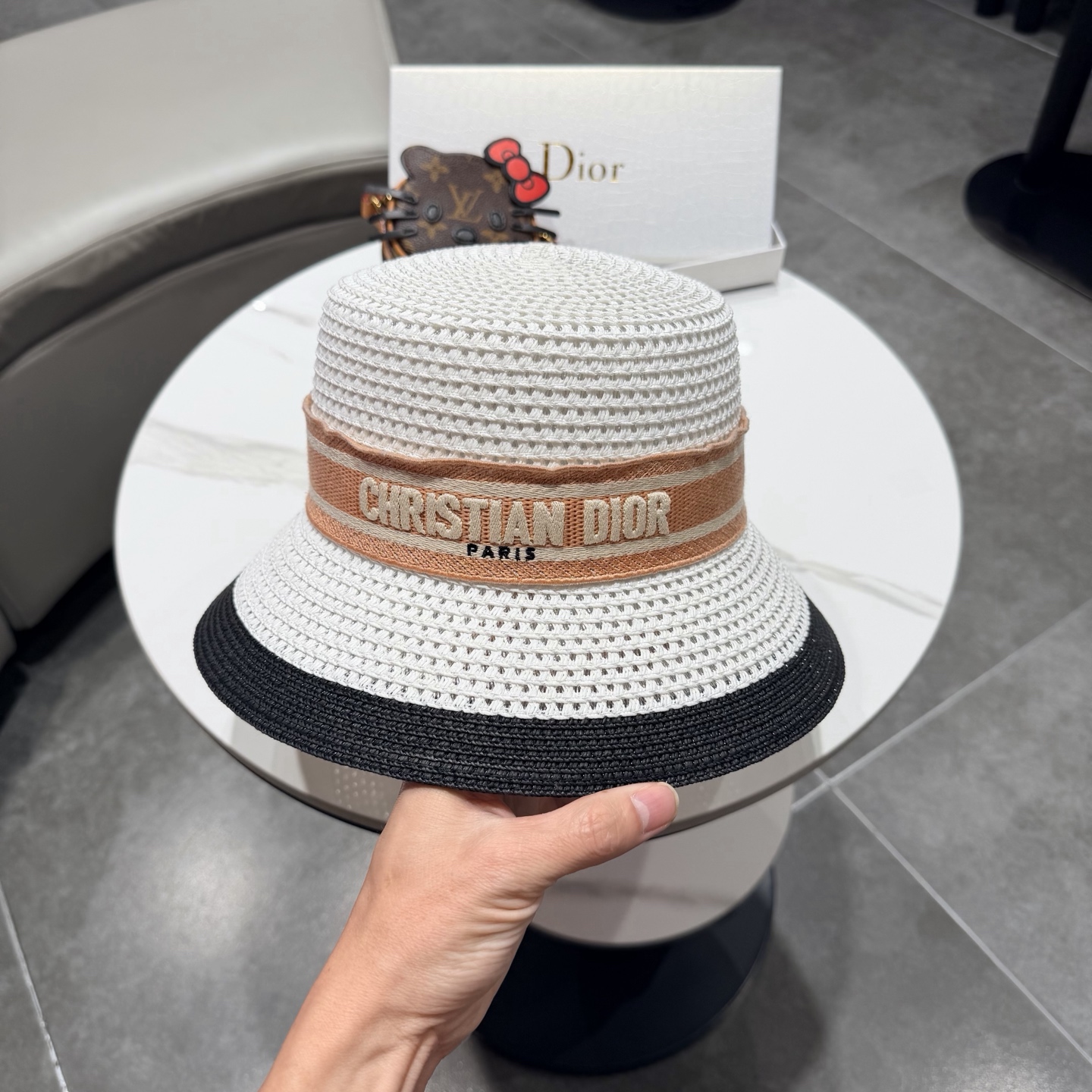 Dior迪奥新款礼帽，台湾PP草帽沿，头围57cm
