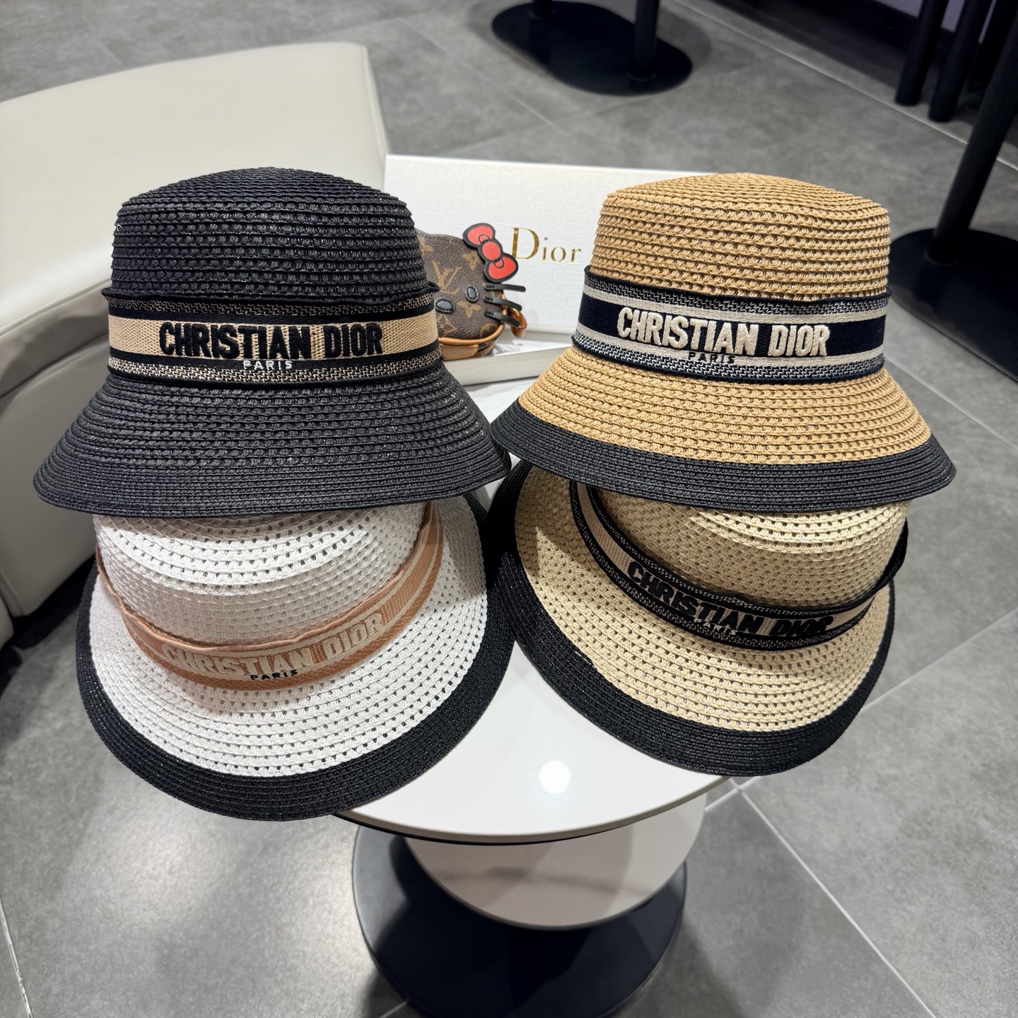 Dior迪奥新款礼帽，台湾PP草帽沿，头围57cm
