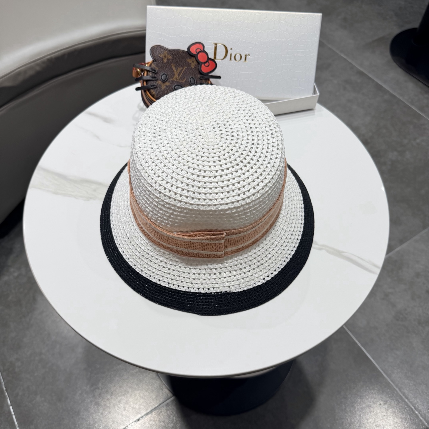 Dior迪奥新款礼帽，台湾PP草帽沿，头围57cm