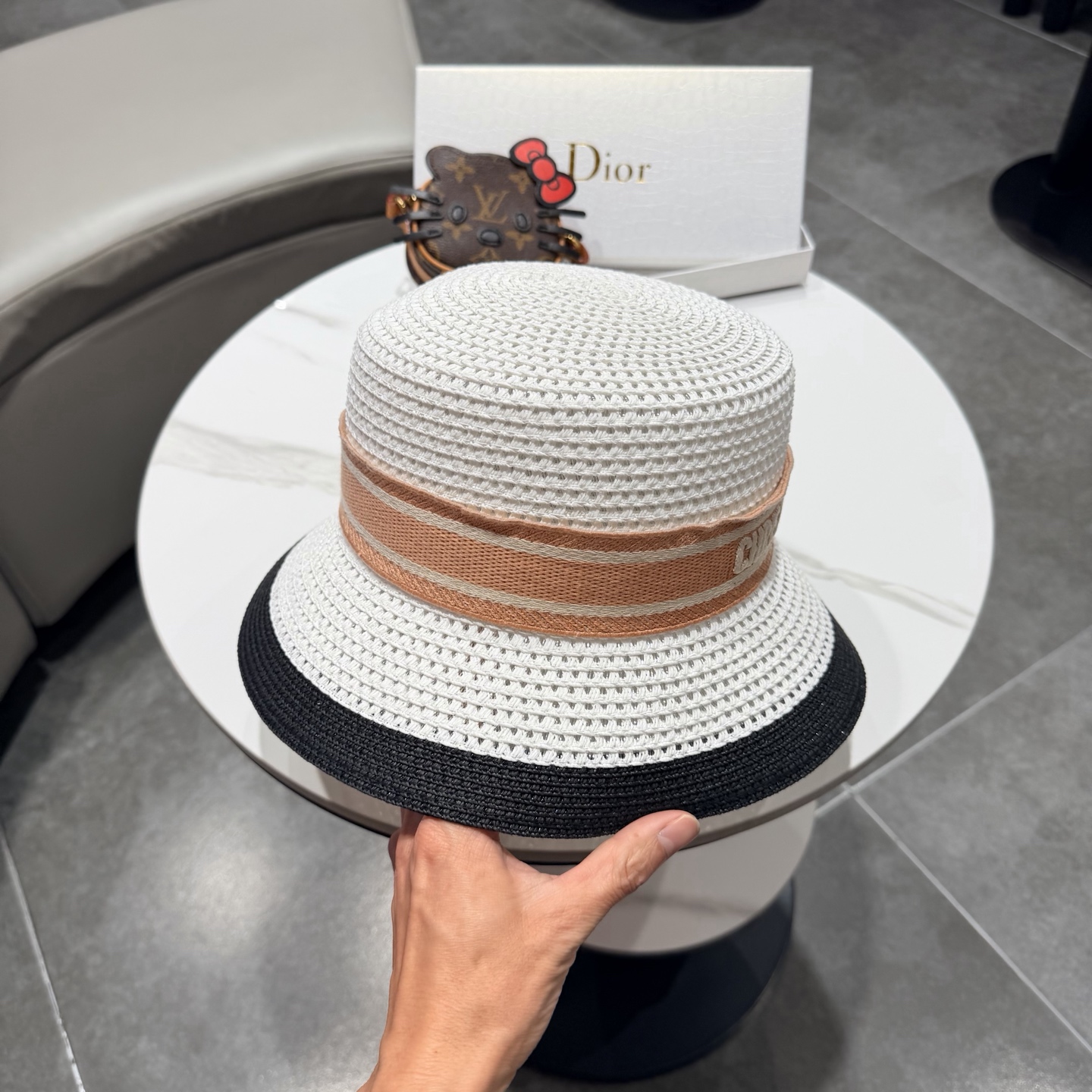 Dior迪奥新款礼帽，台湾PP草帽沿，头围57cm