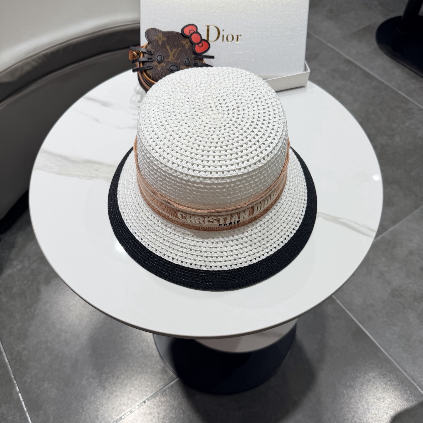 Dior迪奥新款礼帽，台湾PP草帽沿，头围57cm