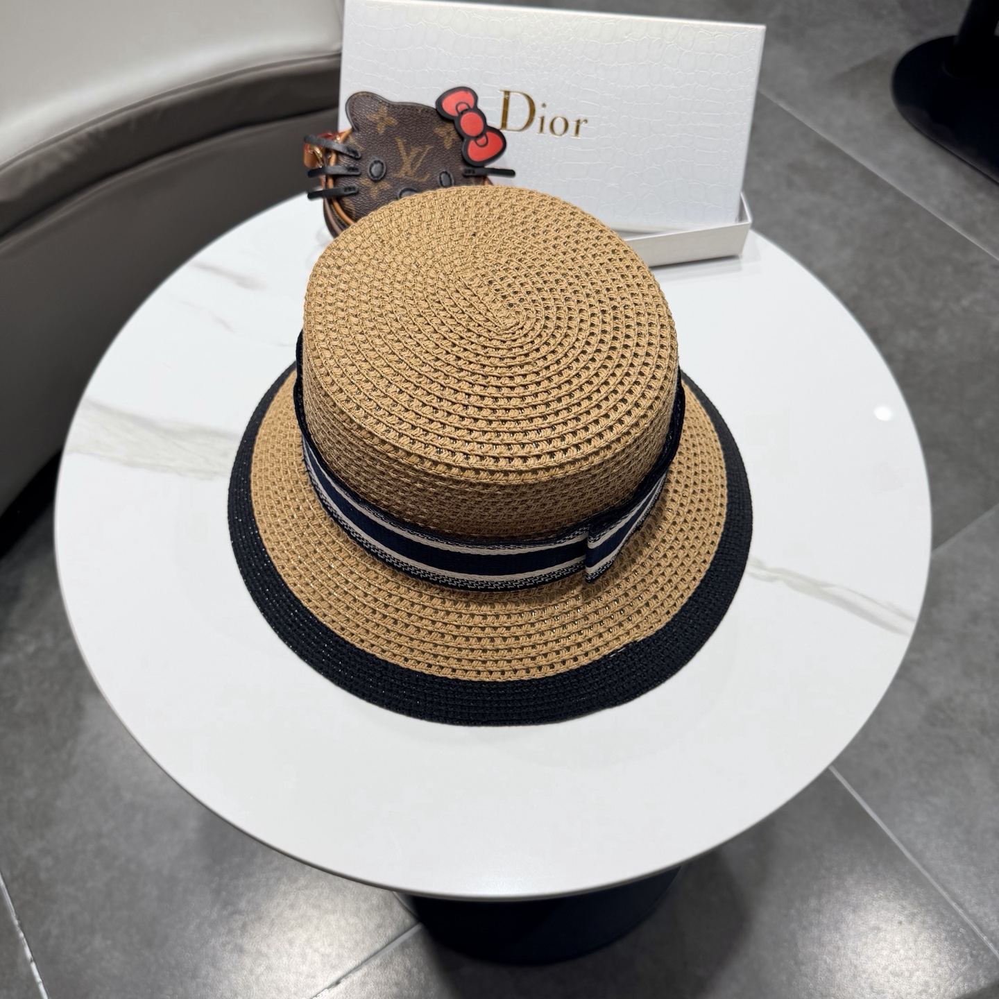 Dior迪奥新款礼帽，台湾PP草帽沿，头围57cm