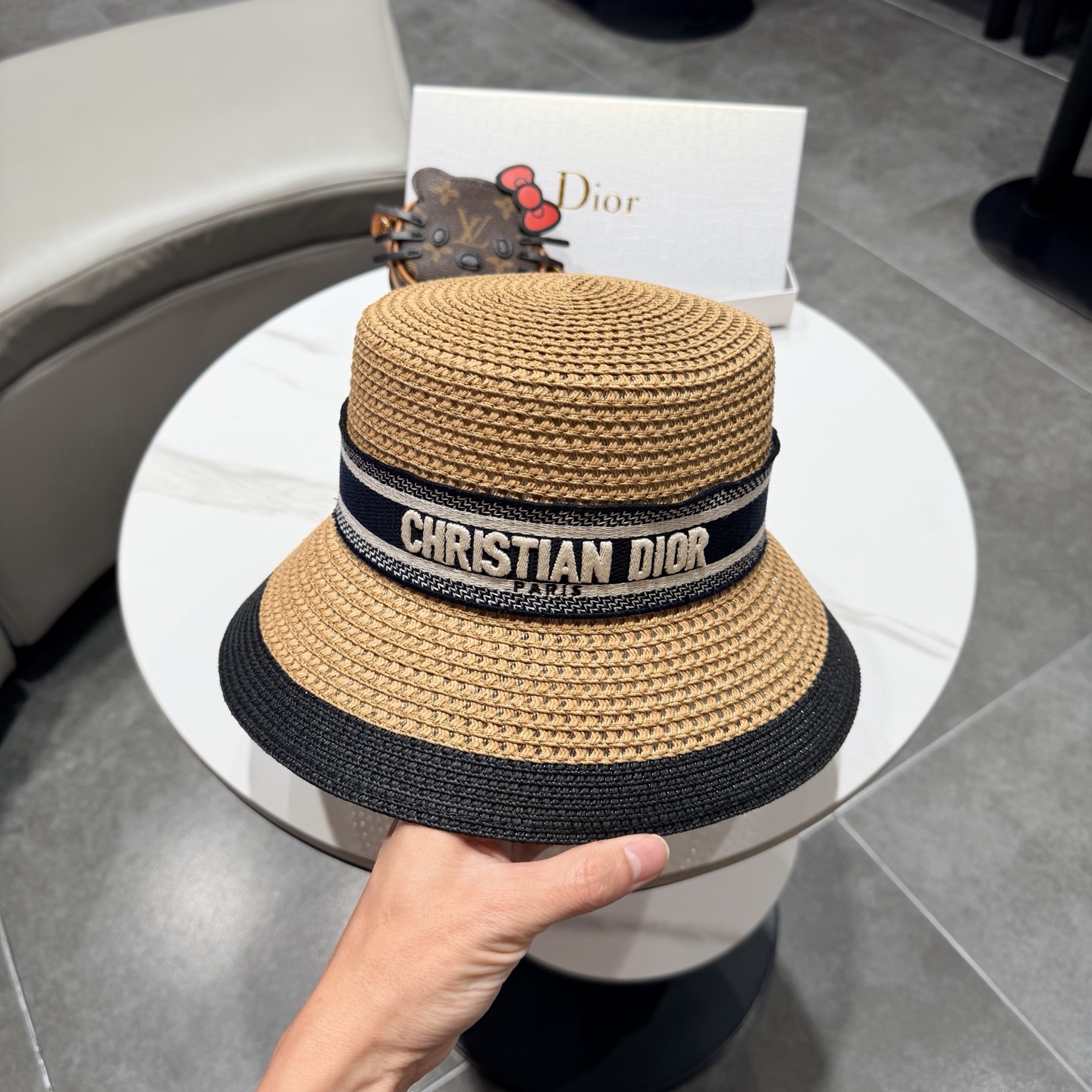 Dior迪奥新款礼帽，台湾PP草帽沿，头围57cm