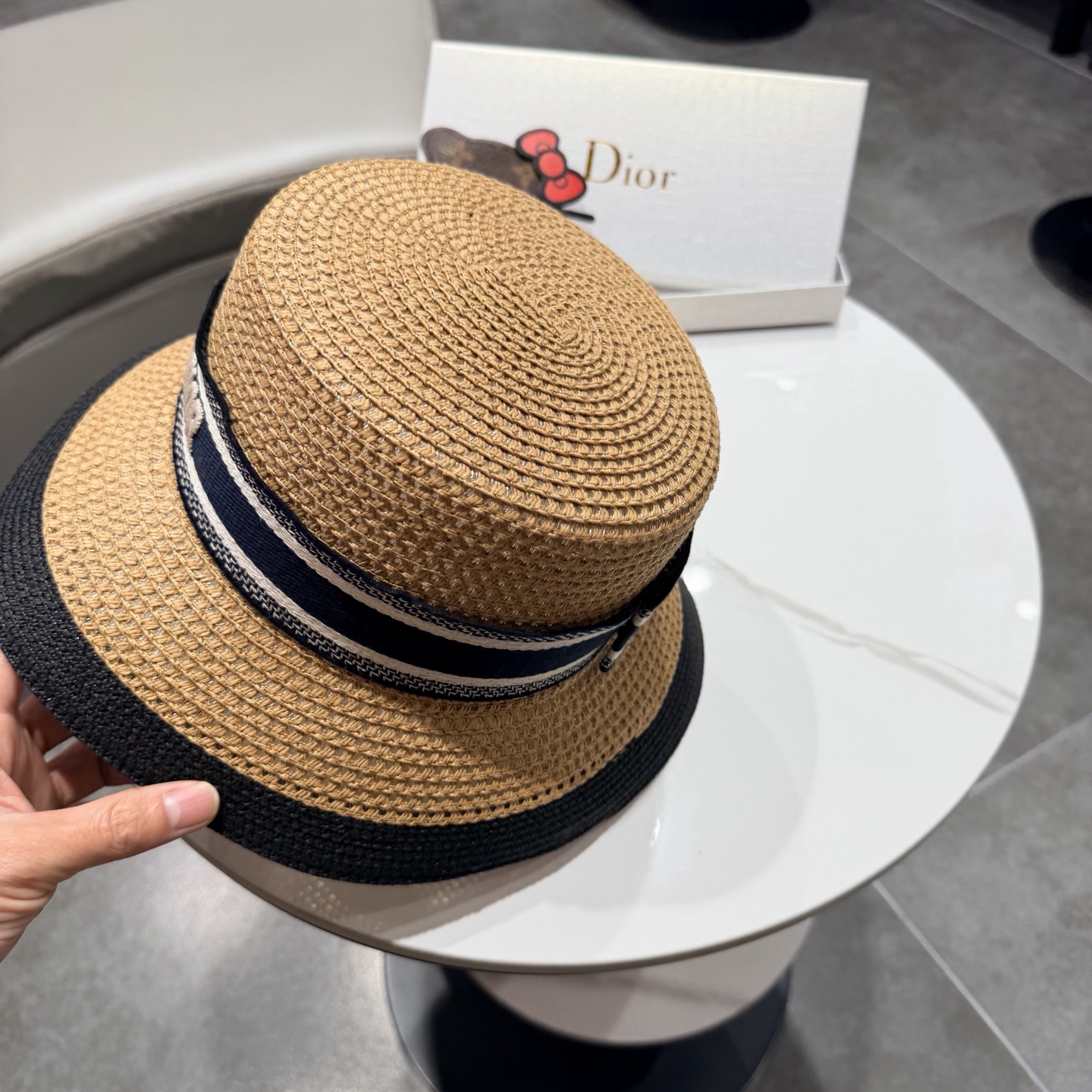 Dior迪奥新款礼帽，台湾PP草帽沿，头围57cm