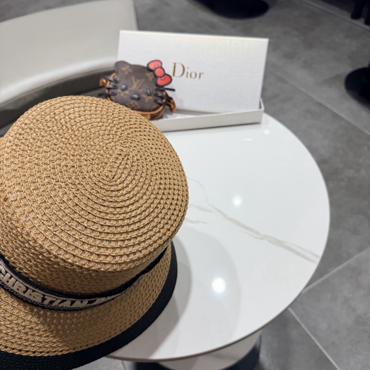 Dior迪奥新款礼帽，台湾PP草帽沿，头围57cm