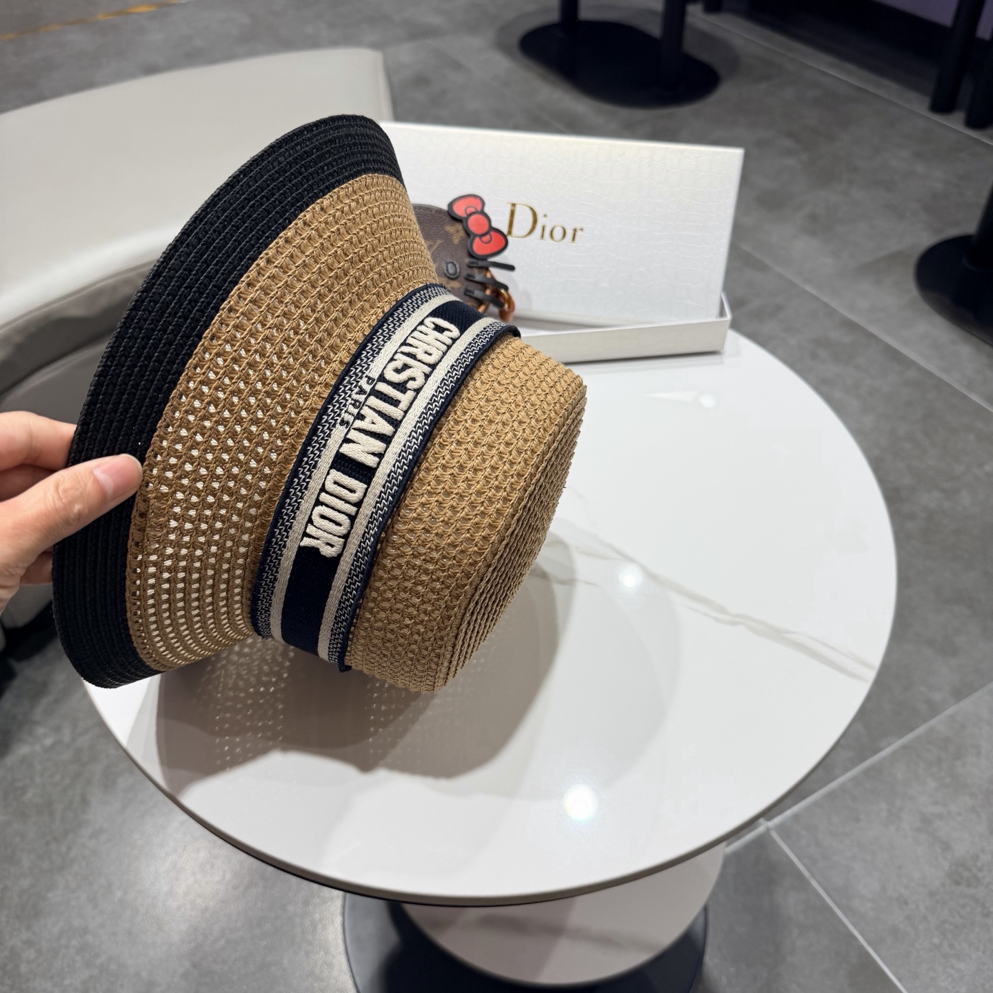Dior迪奥新款礼帽，台湾PP草帽沿，头围57cm