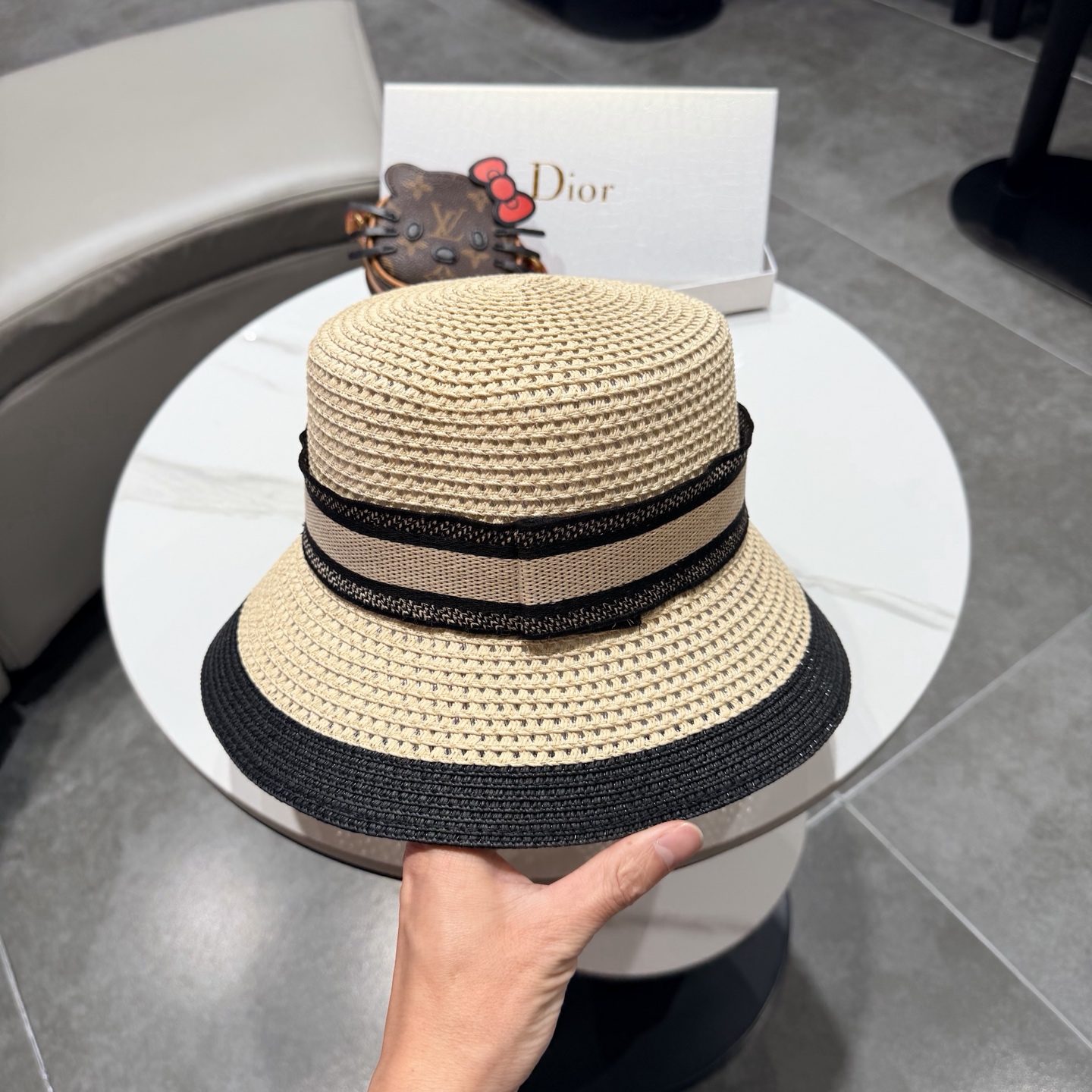 Dior迪奥新款礼帽，台湾PP草帽沿，头围57cm