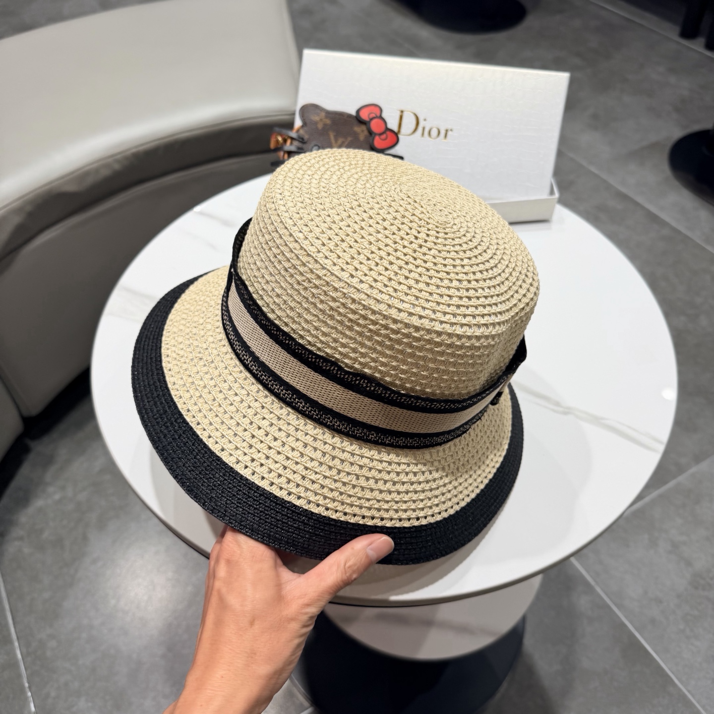 Dior迪奥新款礼帽，台湾PP草帽沿，头围57cm
