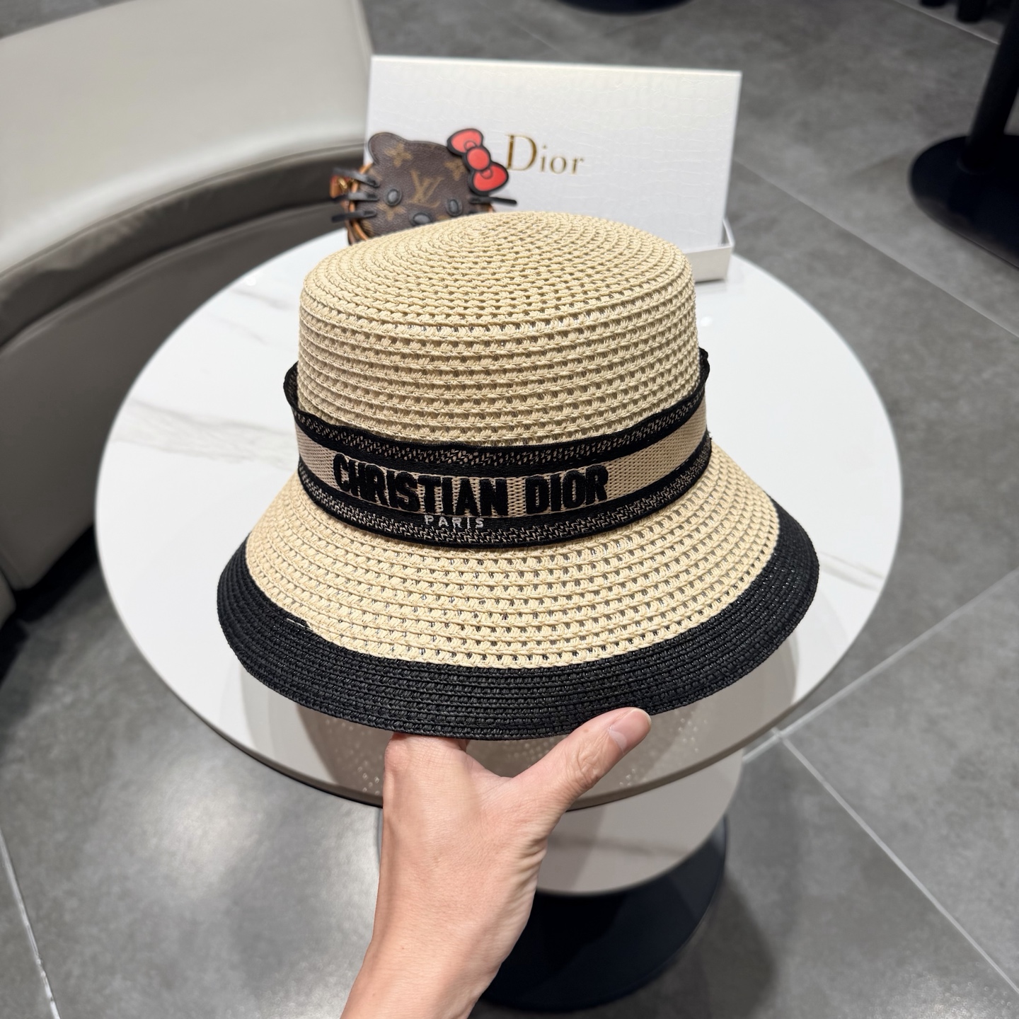 Dior迪奥新款礼帽，台湾PP草帽沿，头围57cm