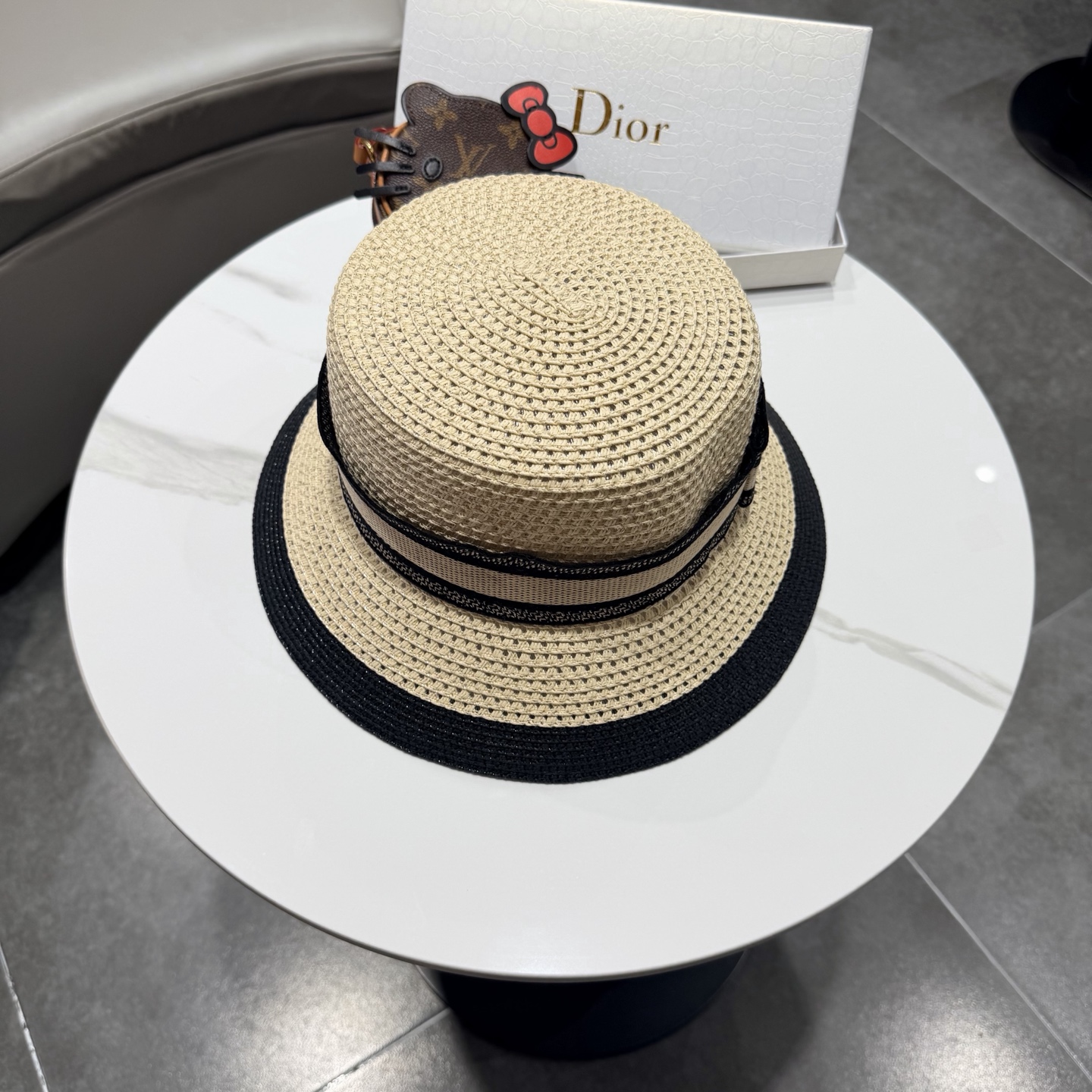 Dior迪奥新款礼帽，台湾PP草帽沿，头围57cm