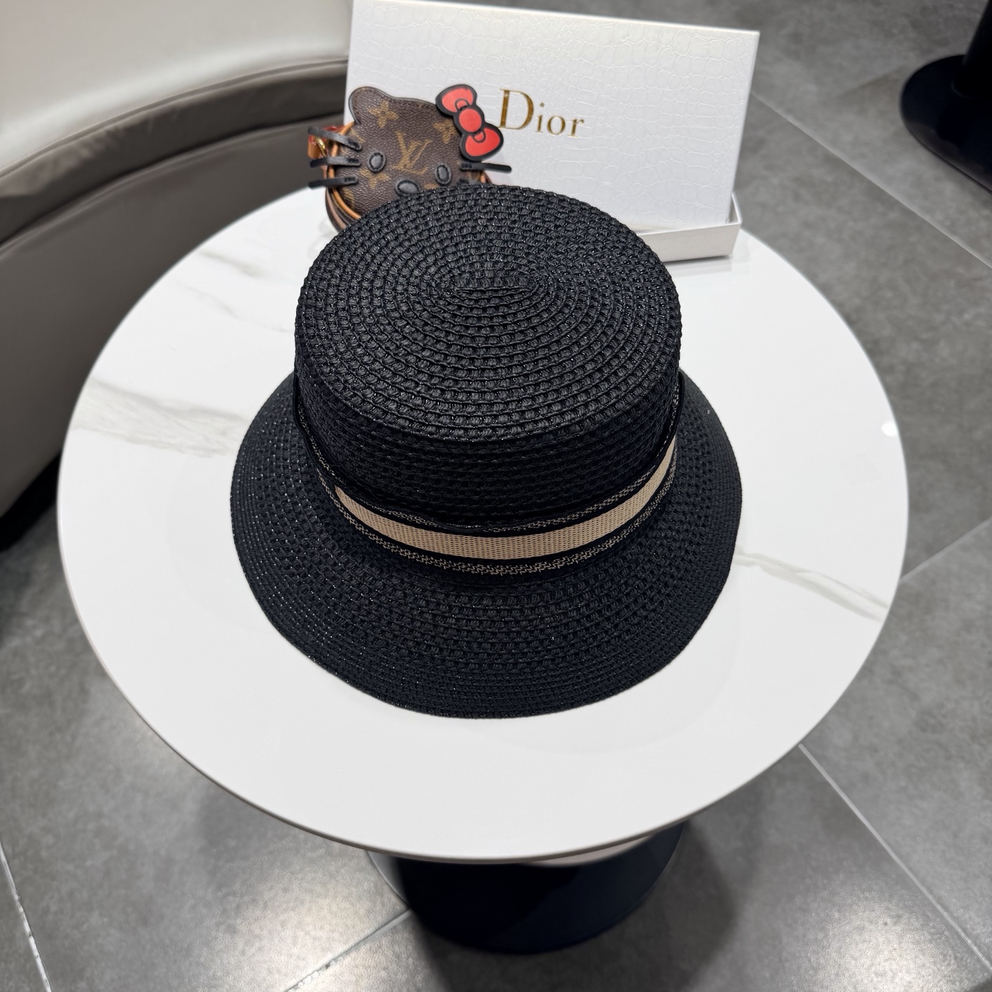 Dior迪奥新款礼帽，台湾PP草帽沿，头围57cm