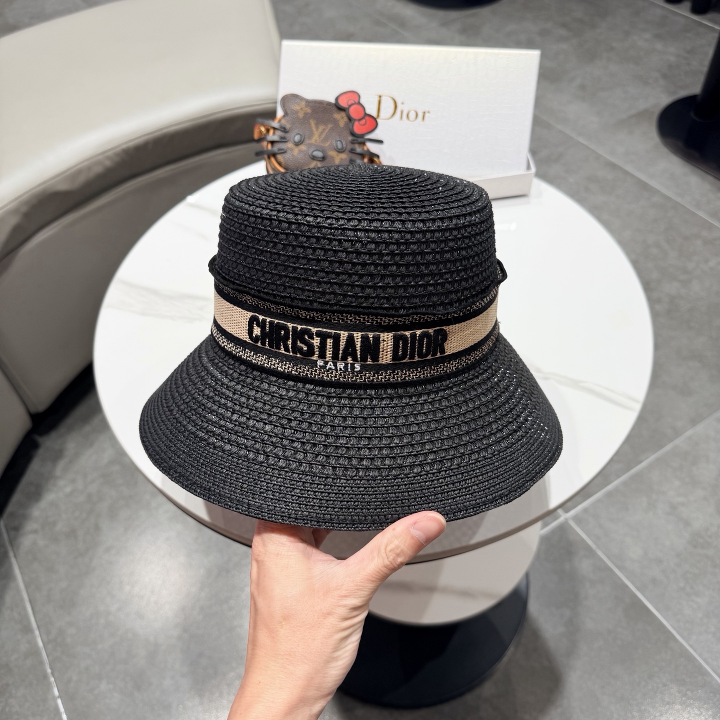 Dior迪奥新款礼帽，台湾PP草帽沿，头围57cm