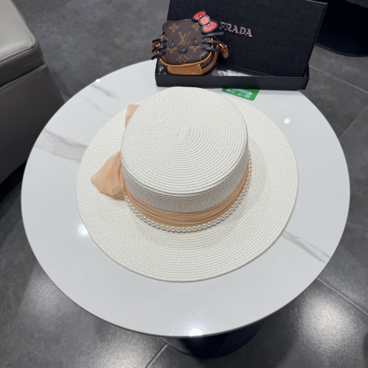 普拉达新款平顶礼帽，草帽，头围57cm