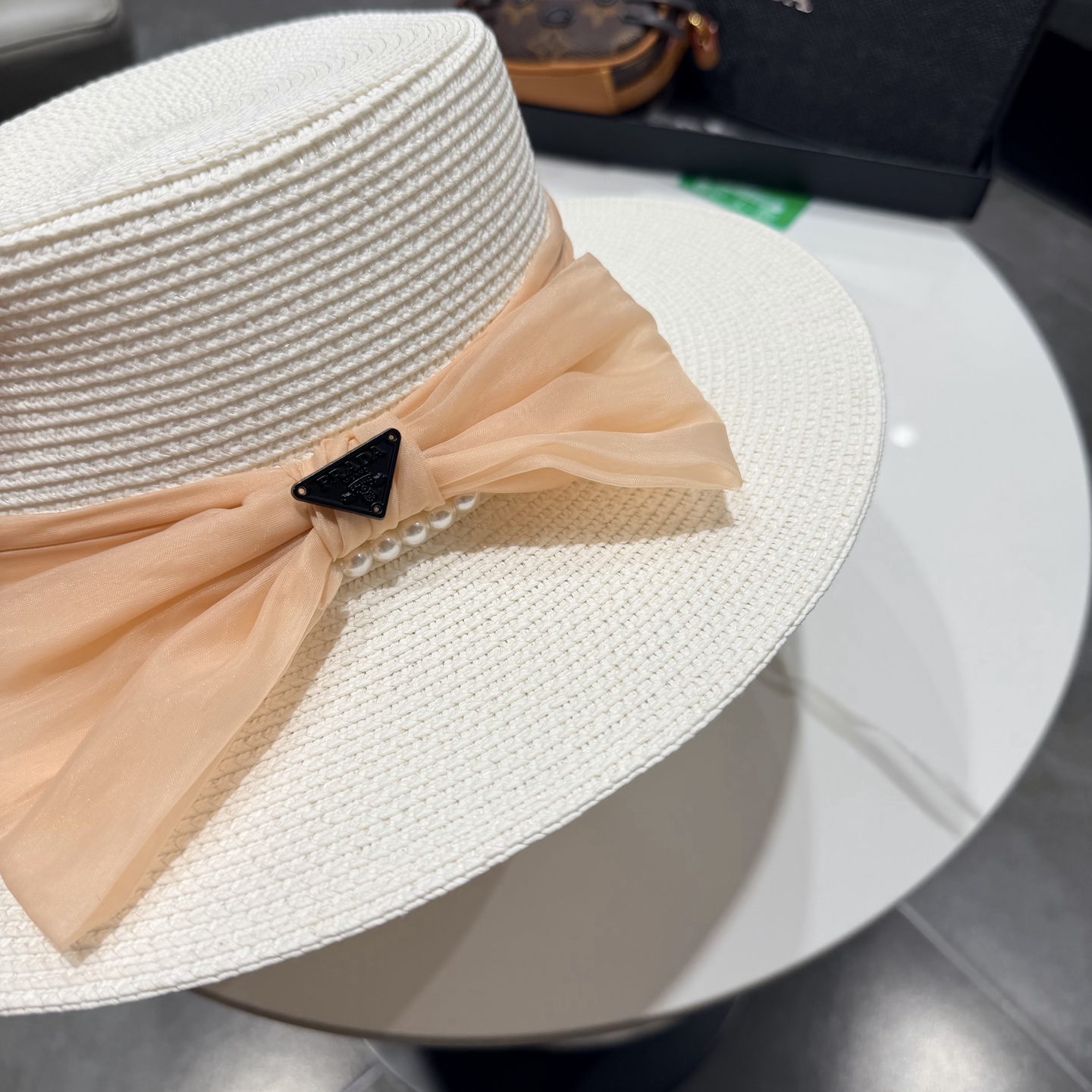 普拉达新款平顶礼帽，草帽，头围57cm