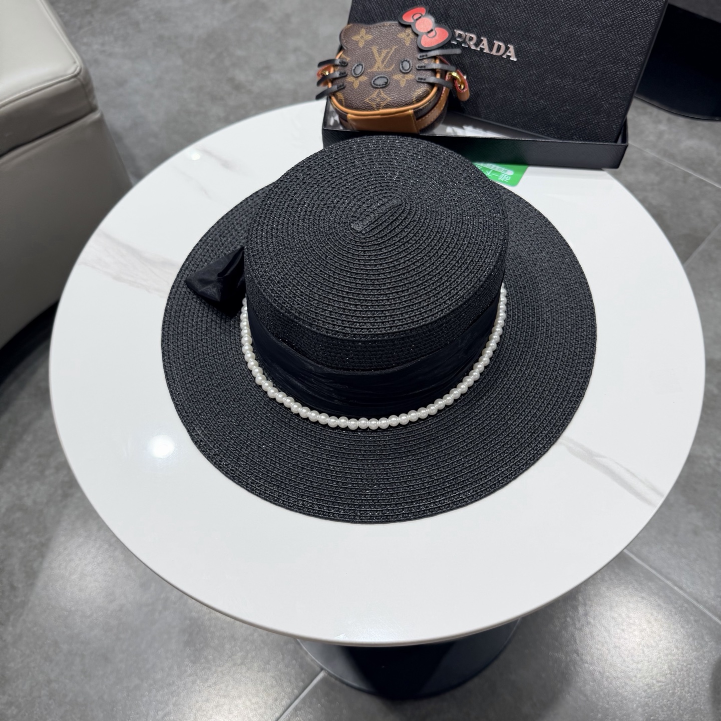 普拉达新款平顶礼帽，草帽，头围57cm