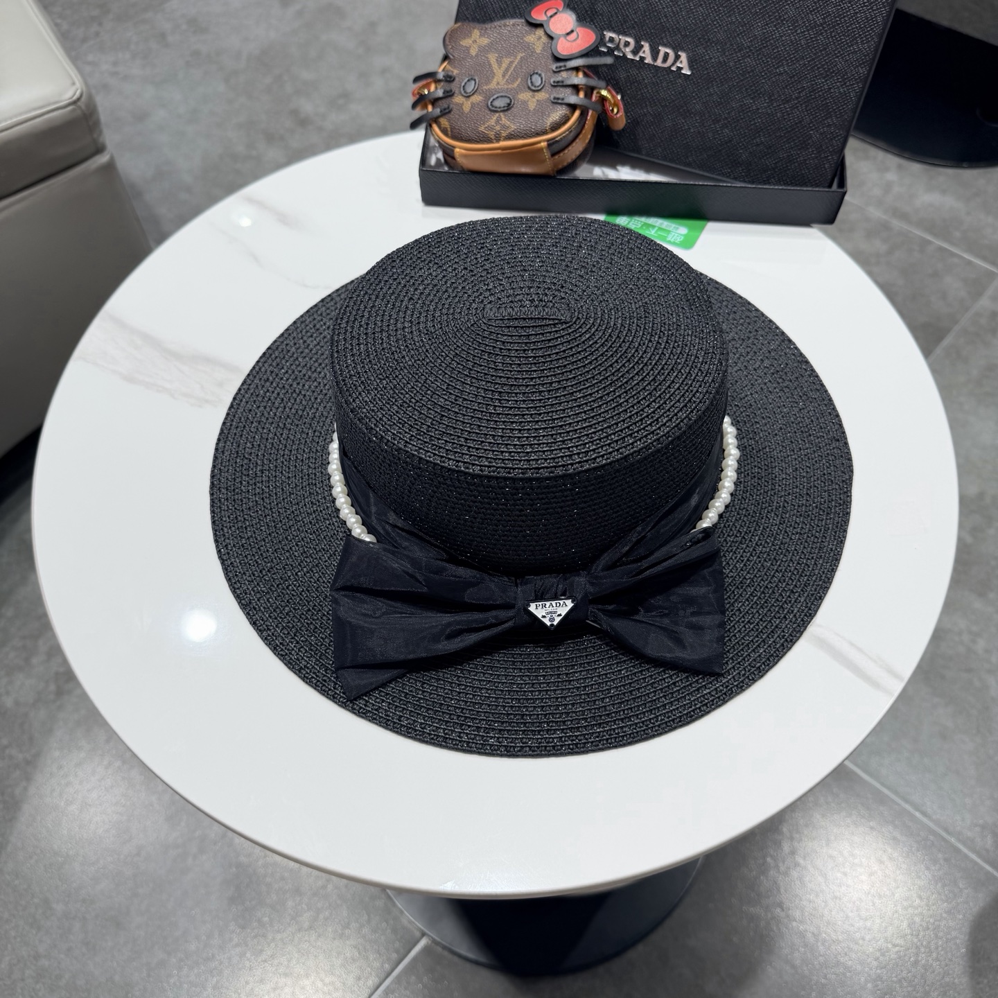 普拉达新款平顶礼帽，草帽，头围57cm