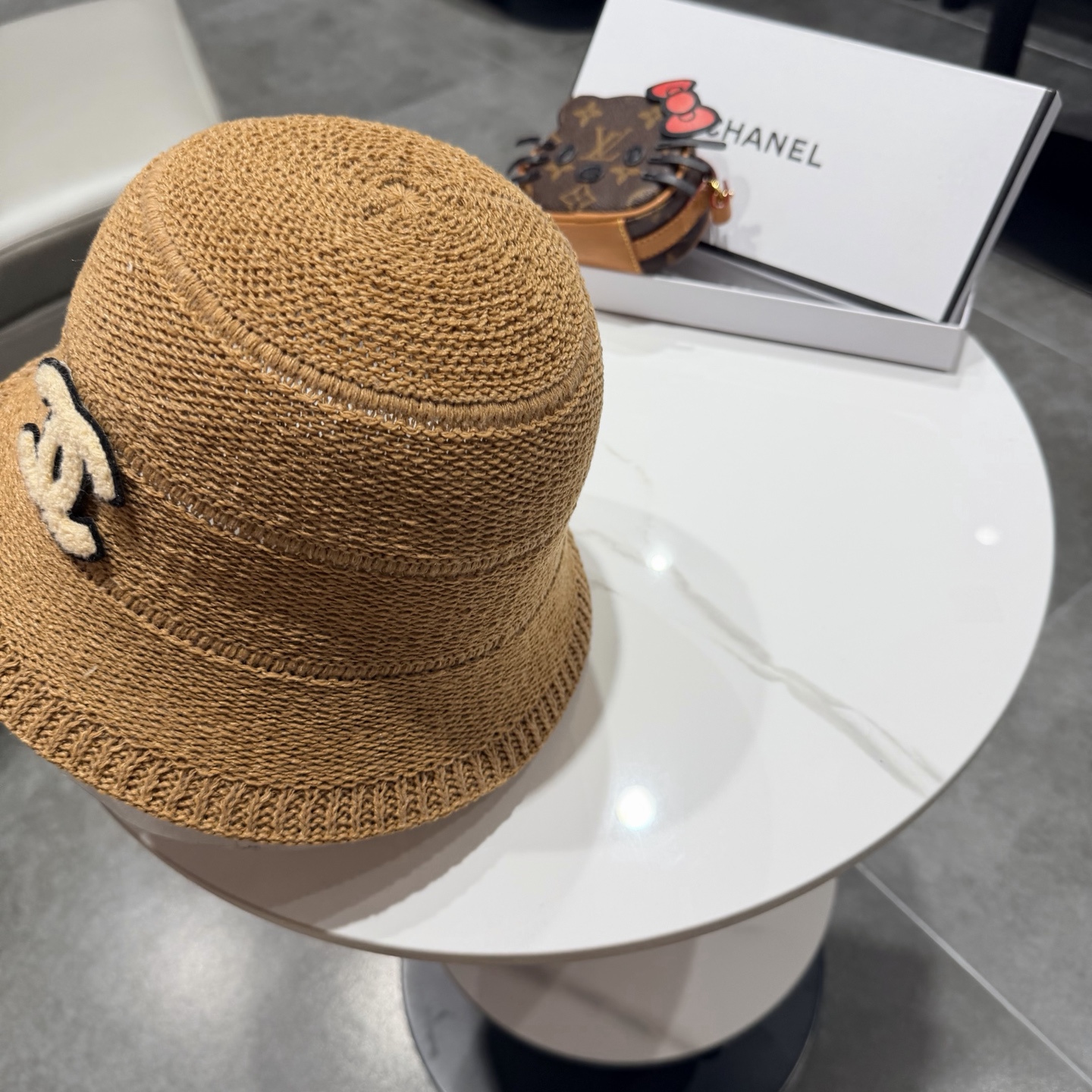 chanel香奈儿盆帽女针织渔夫帽韩版时尚休闲编织帽可折叠防晒帽宽边显瘦遮脸型