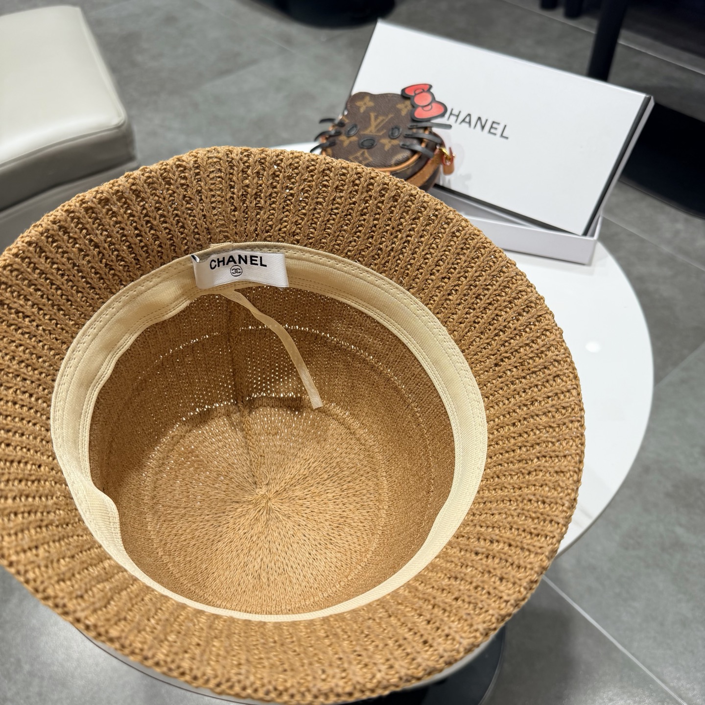 chanel香奈儿盆帽女针织渔夫帽韩版时尚休闲编织帽可折叠防晒帽宽边显瘦遮脸型