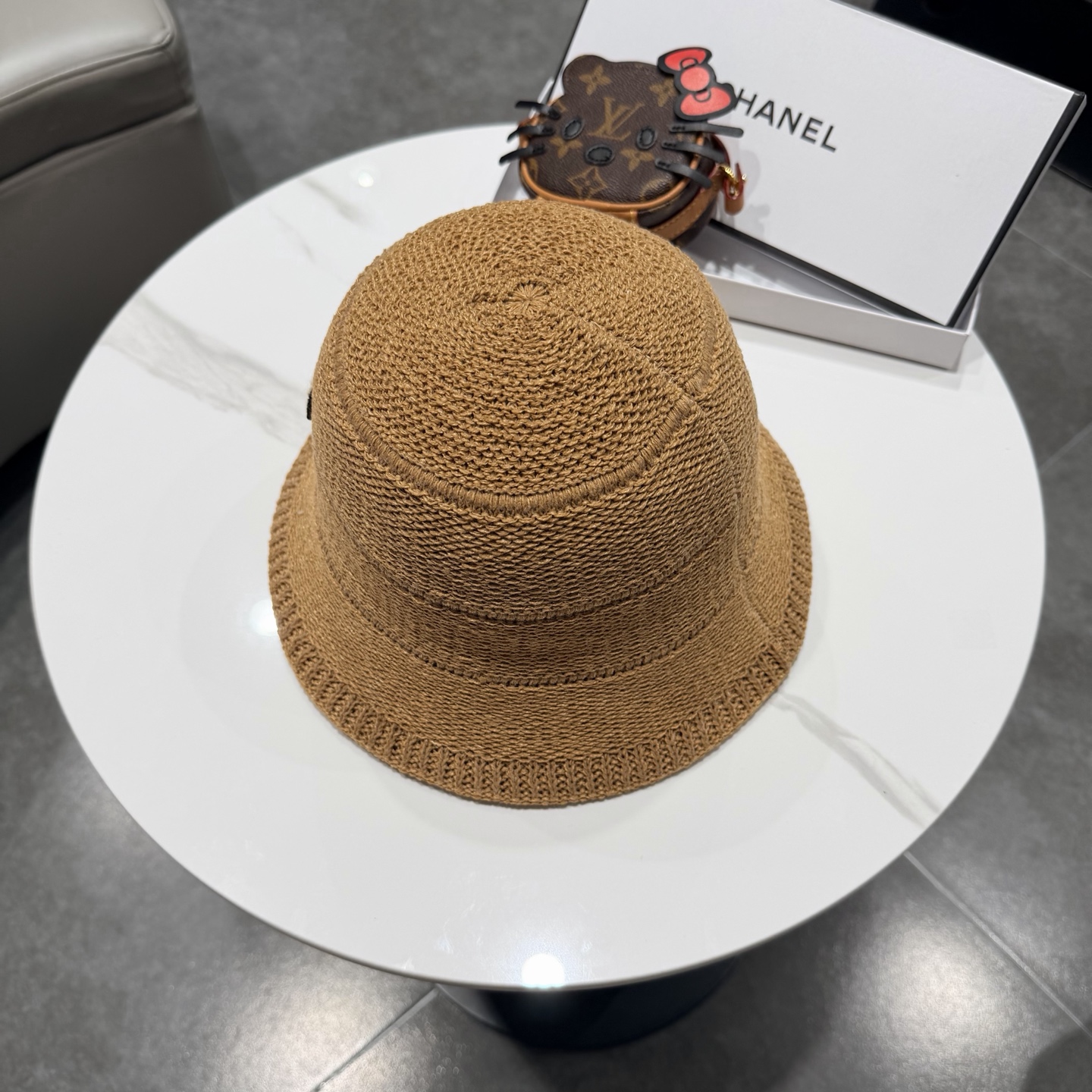 chanel香奈儿盆帽女针织渔夫帽韩版时尚休闲编织帽可折叠防晒帽宽边显瘦遮脸型