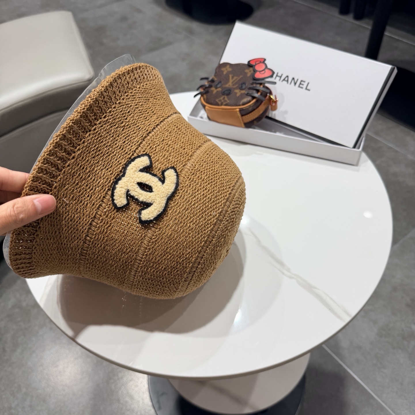 chanel香奈儿盆帽女针织渔夫帽韩版时尚休闲编织帽可折叠防晒帽宽边显瘦遮脸型