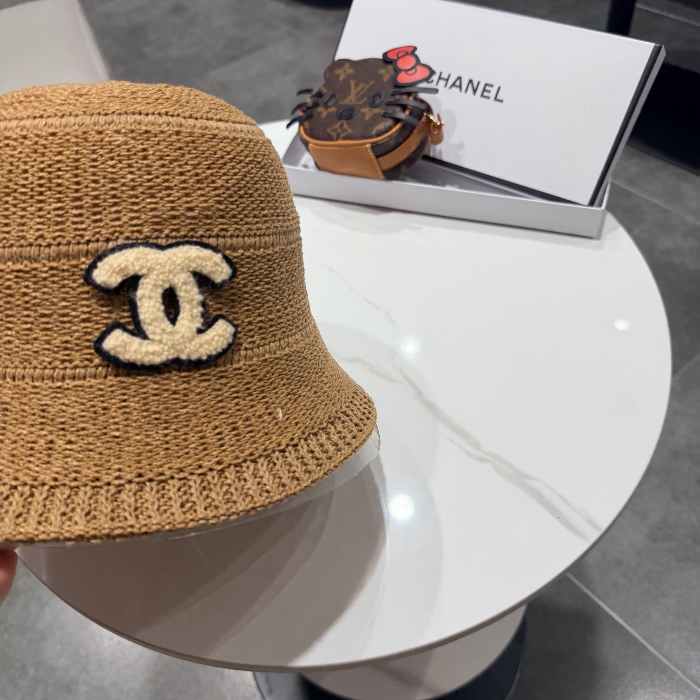 chanel香奈儿盆帽女针织渔夫帽韩版时尚休闲编织帽可折叠防晒帽宽边显瘦遮脸型